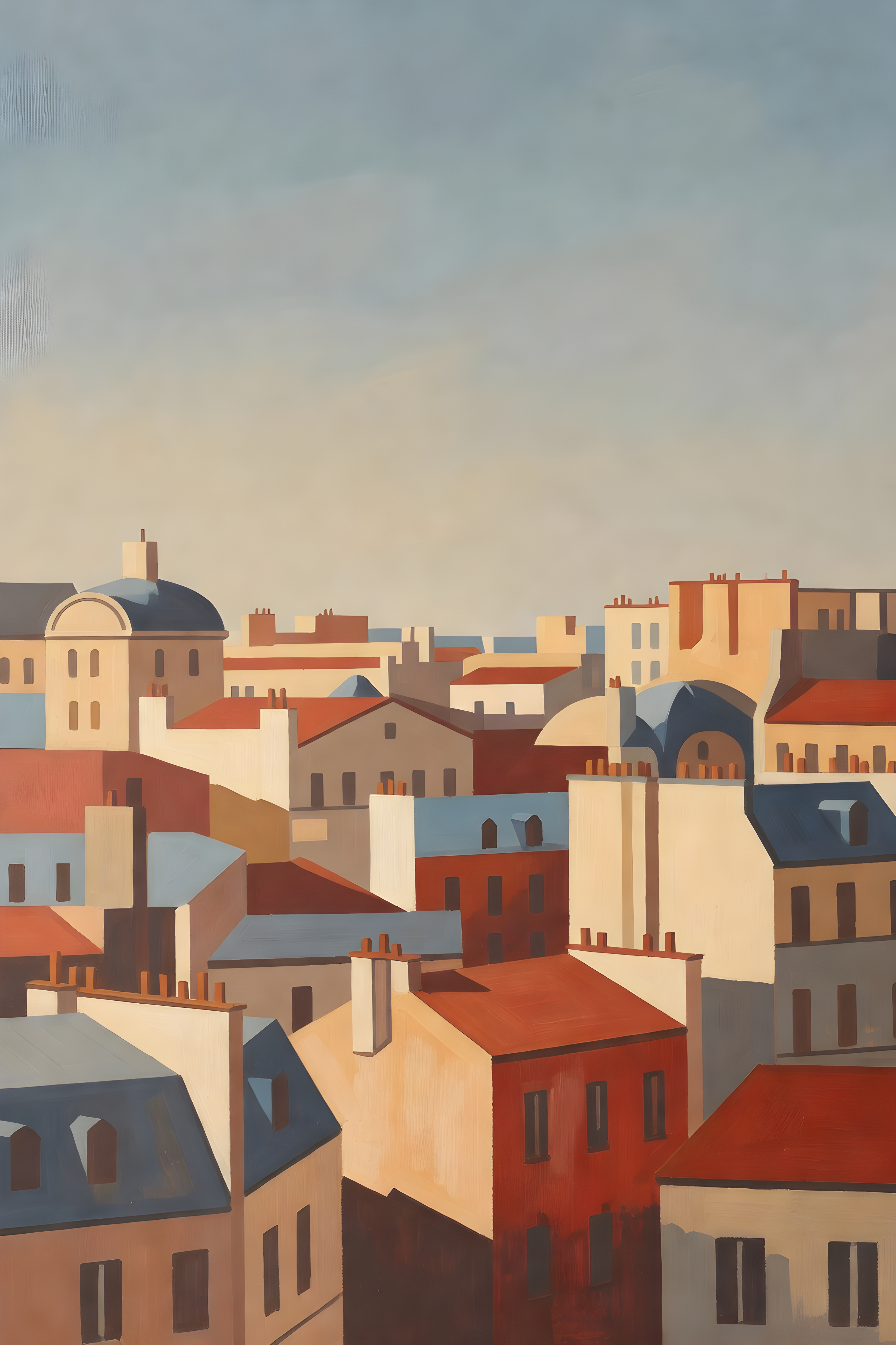 Vintage travel poster poster of Paris — warm minimalist design, from €19