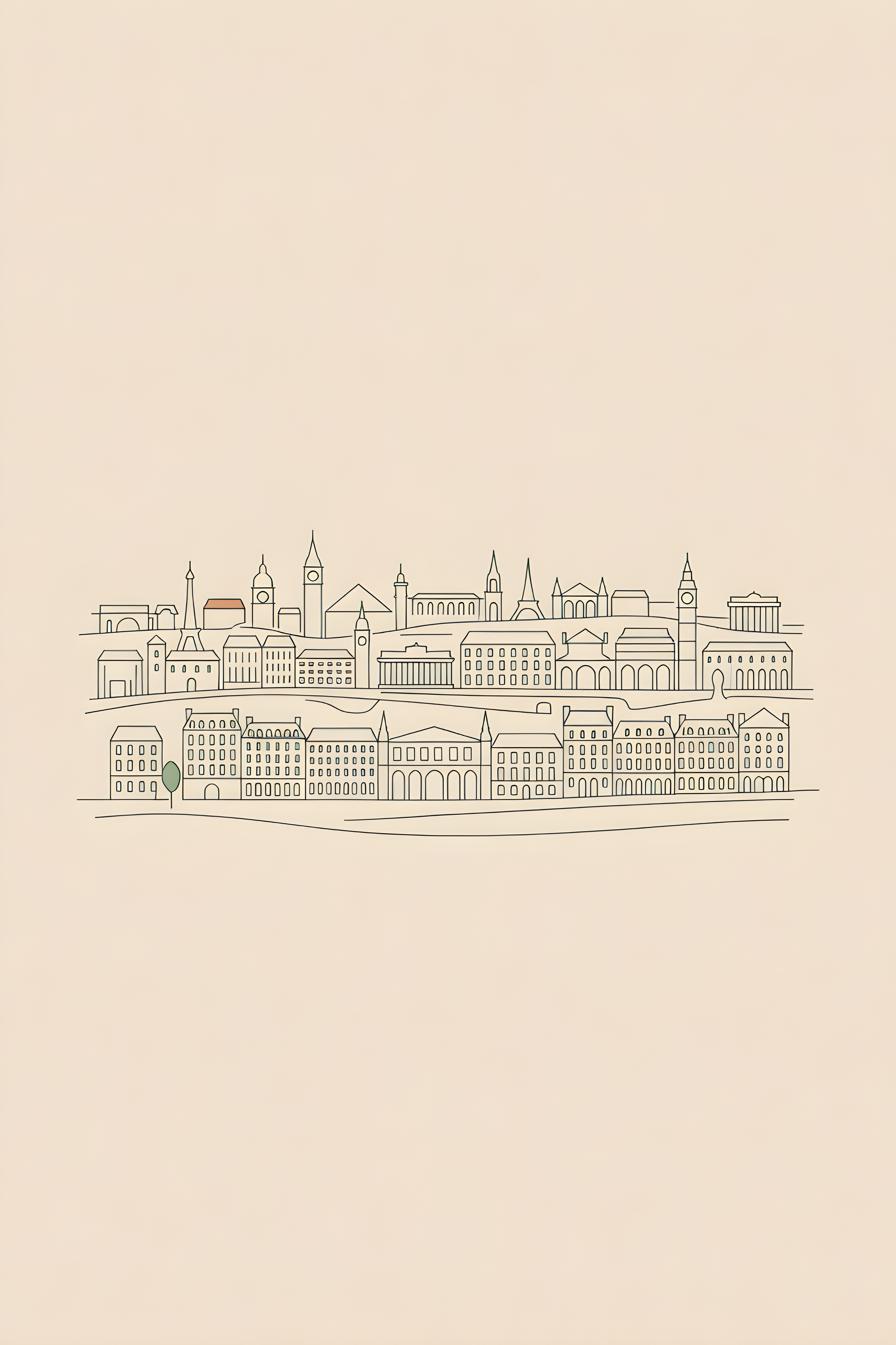 Minimalist line art poster of Paris — warm minimalist design, from €19