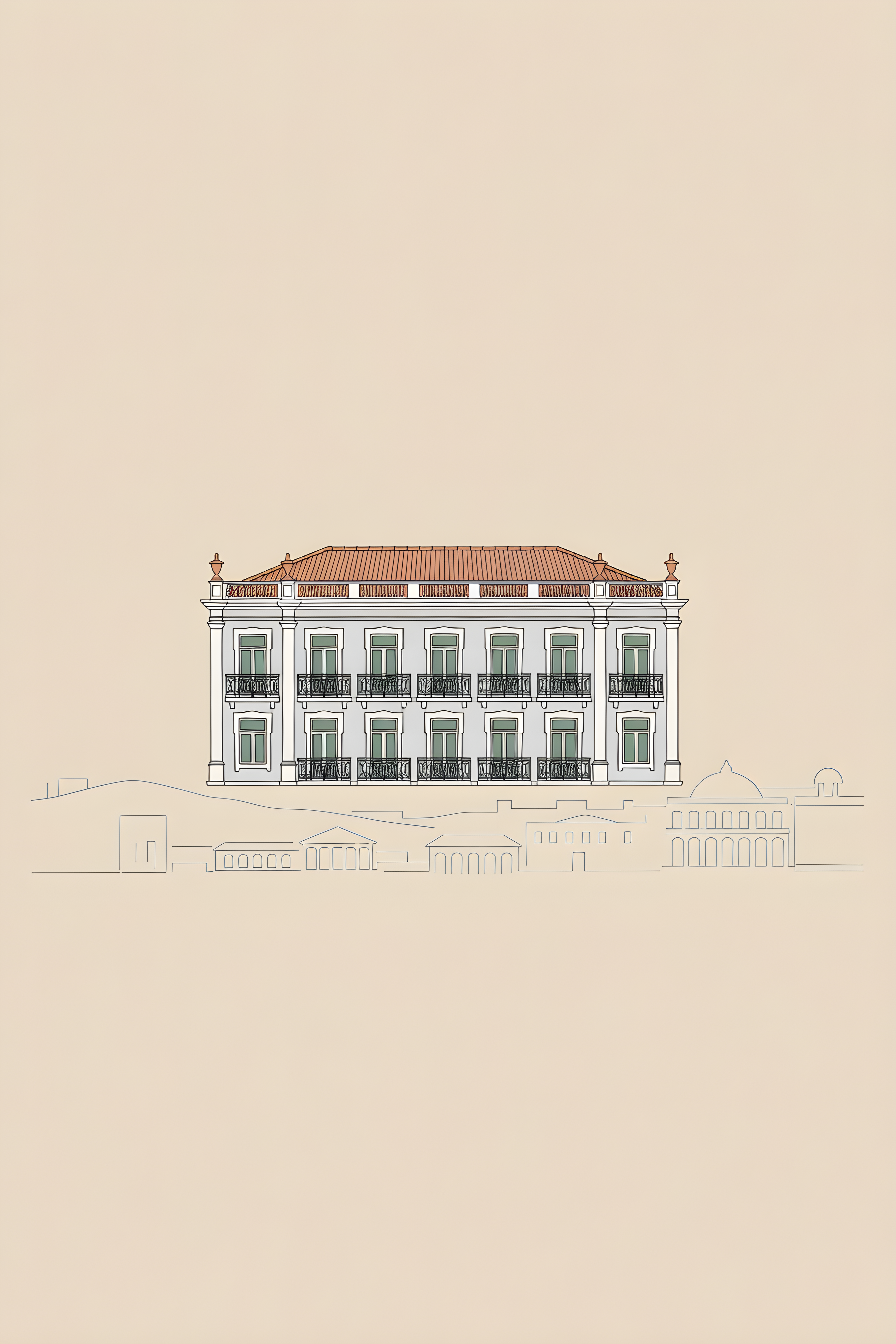 Minimalist line art poster of Marinha Grande — warm minimalist design, from €19