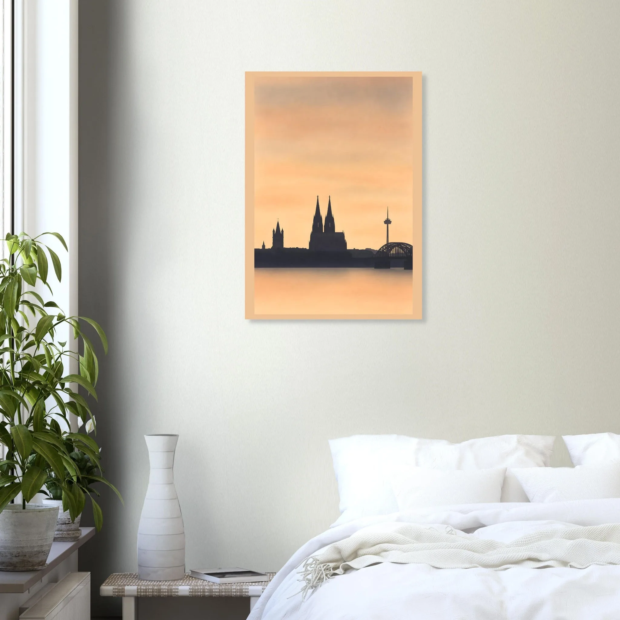 Silhouette skyline-Poster von Köln — warmes minimalistisches Motiv, ab 19 €
