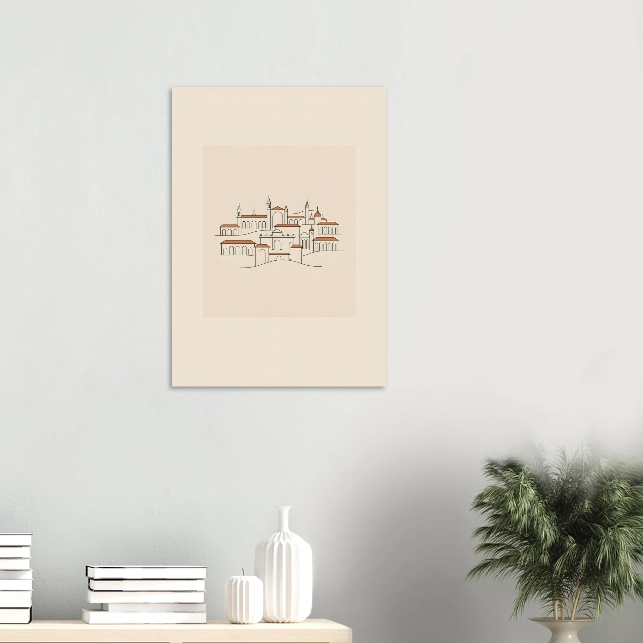 Minimalist line art-Poster von Madrid — warmes minimalistisches Motiv, ab 19 €