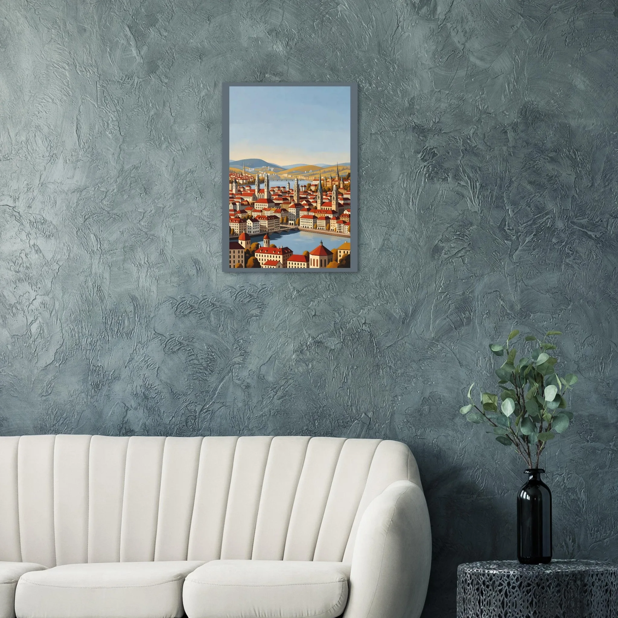 Vintage travel poster poster of Zürich — warm minimalist design, from €19