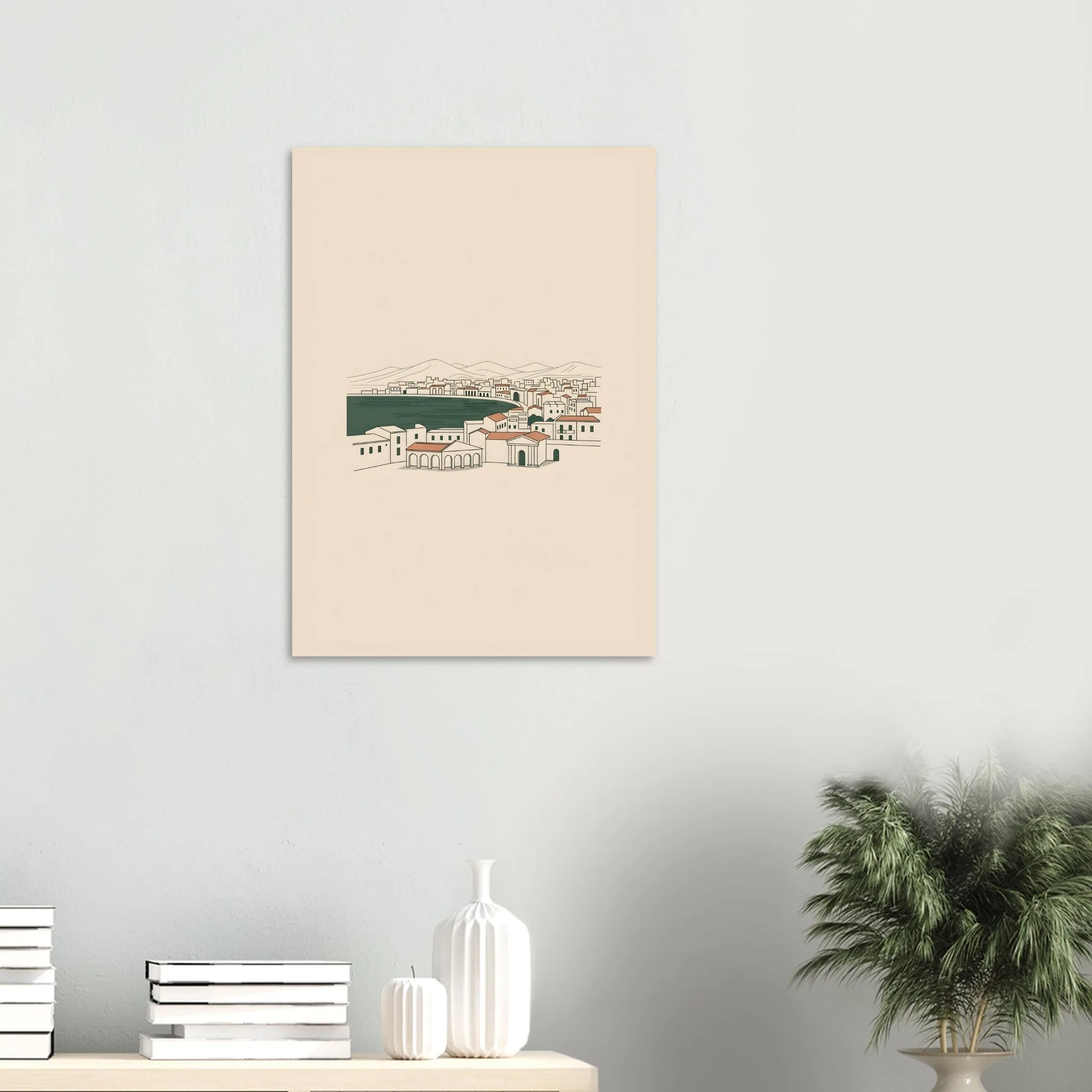 Minimalist line art poster of Las Palmas de Gran Canaria — warm minimalist design, from €19