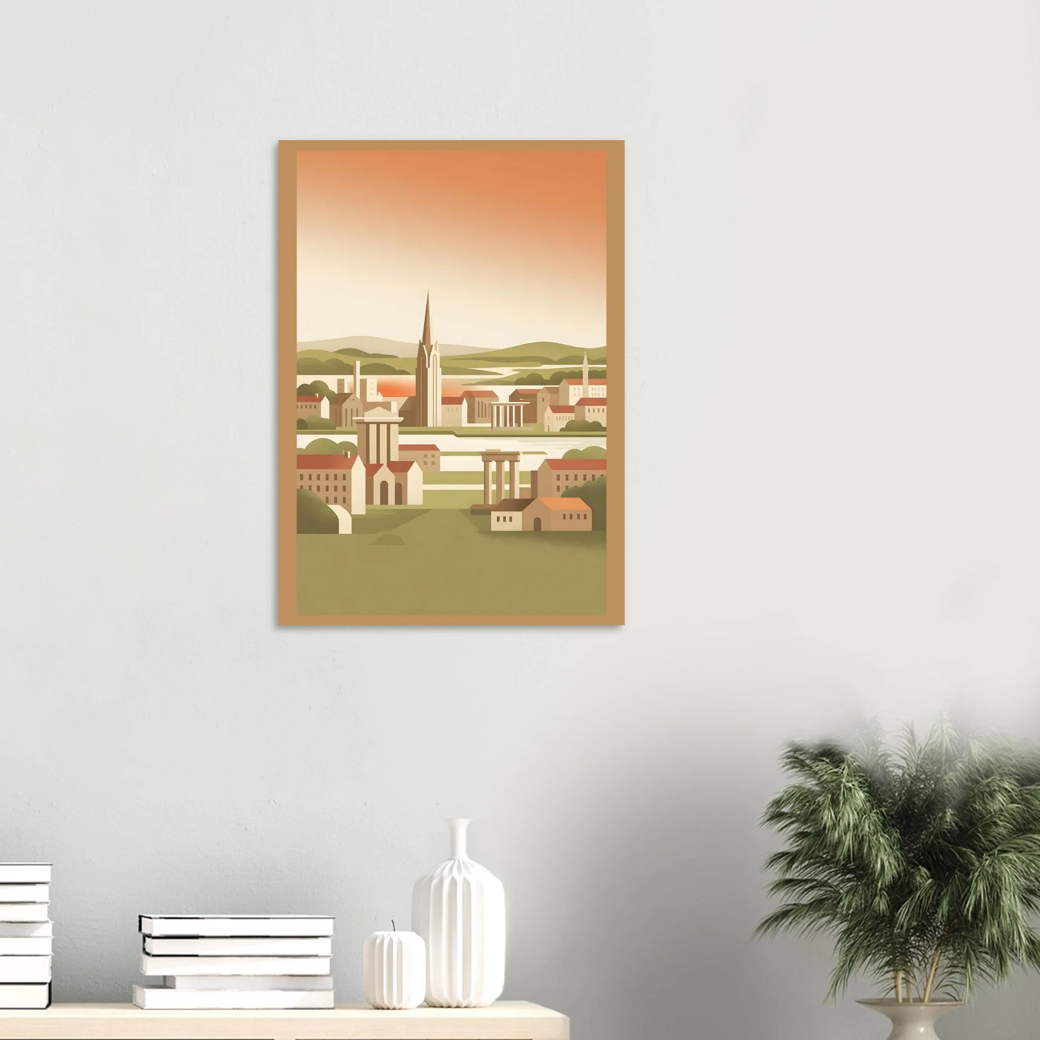 Flat vector illustration-Poster von Tilburg — warmes minimalistisches Motiv, ab 19 €