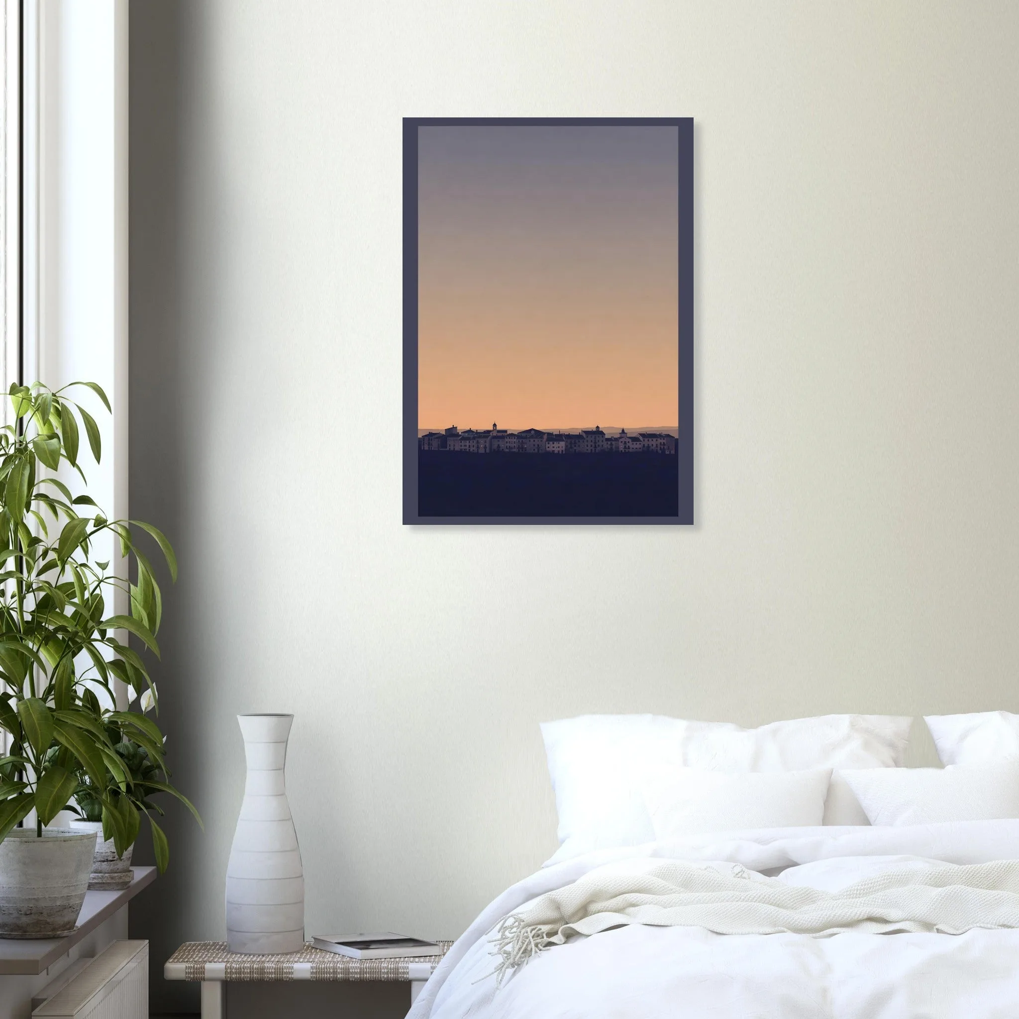 Silhouette skyline-Poster von Sabadell — warmes minimalistisches Motiv, ab 19 €