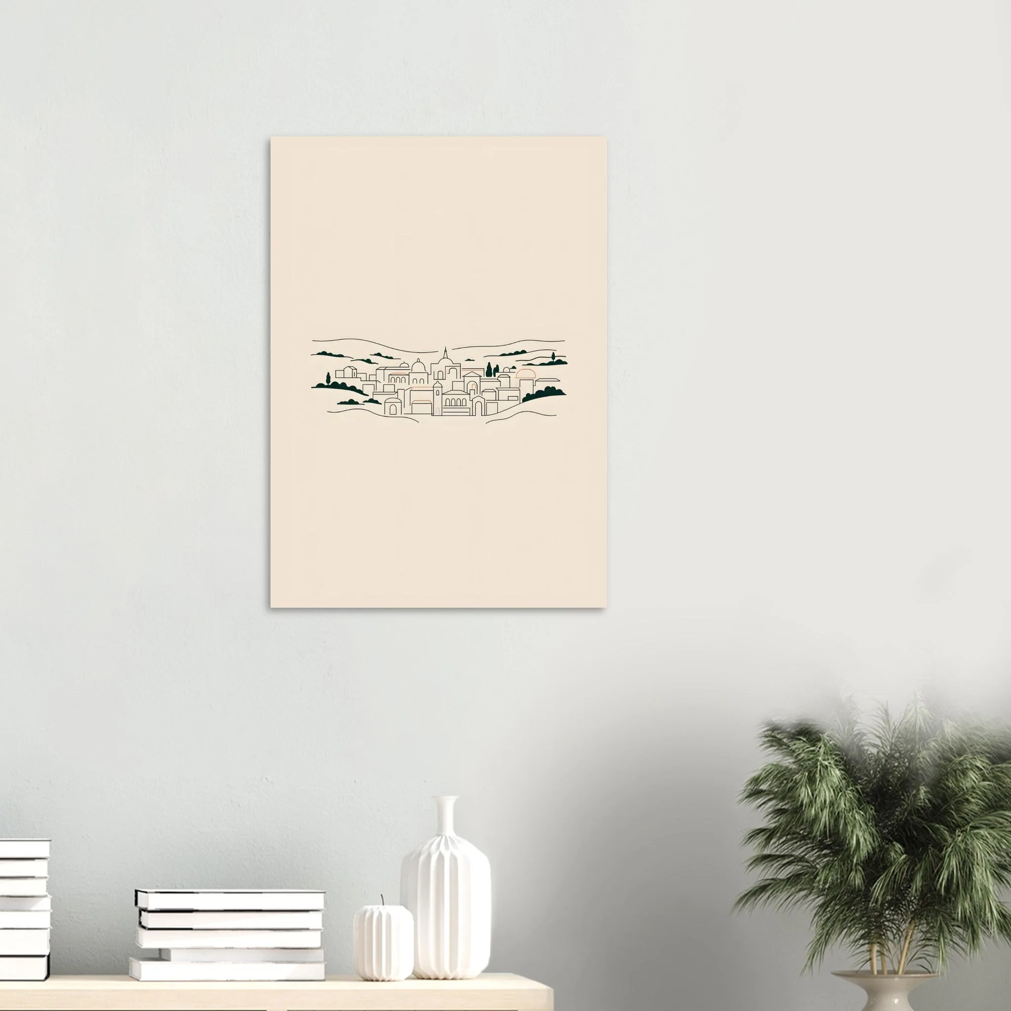 Minimalist line art poster of Leganés — warm minimalist design, from €19