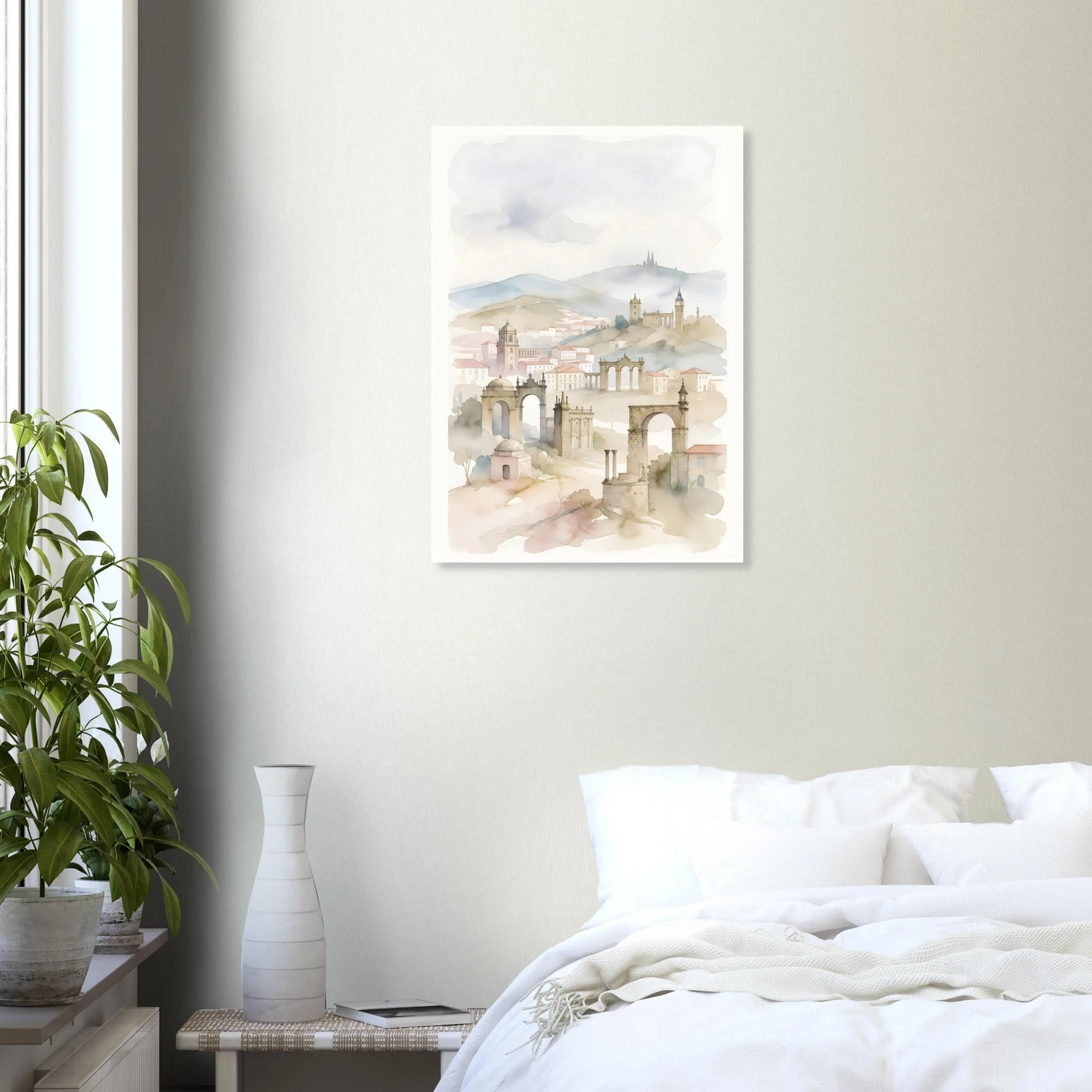 Watercolour landscape-Poster von Braga — warmes minimalistisches Motiv, ab 19 €