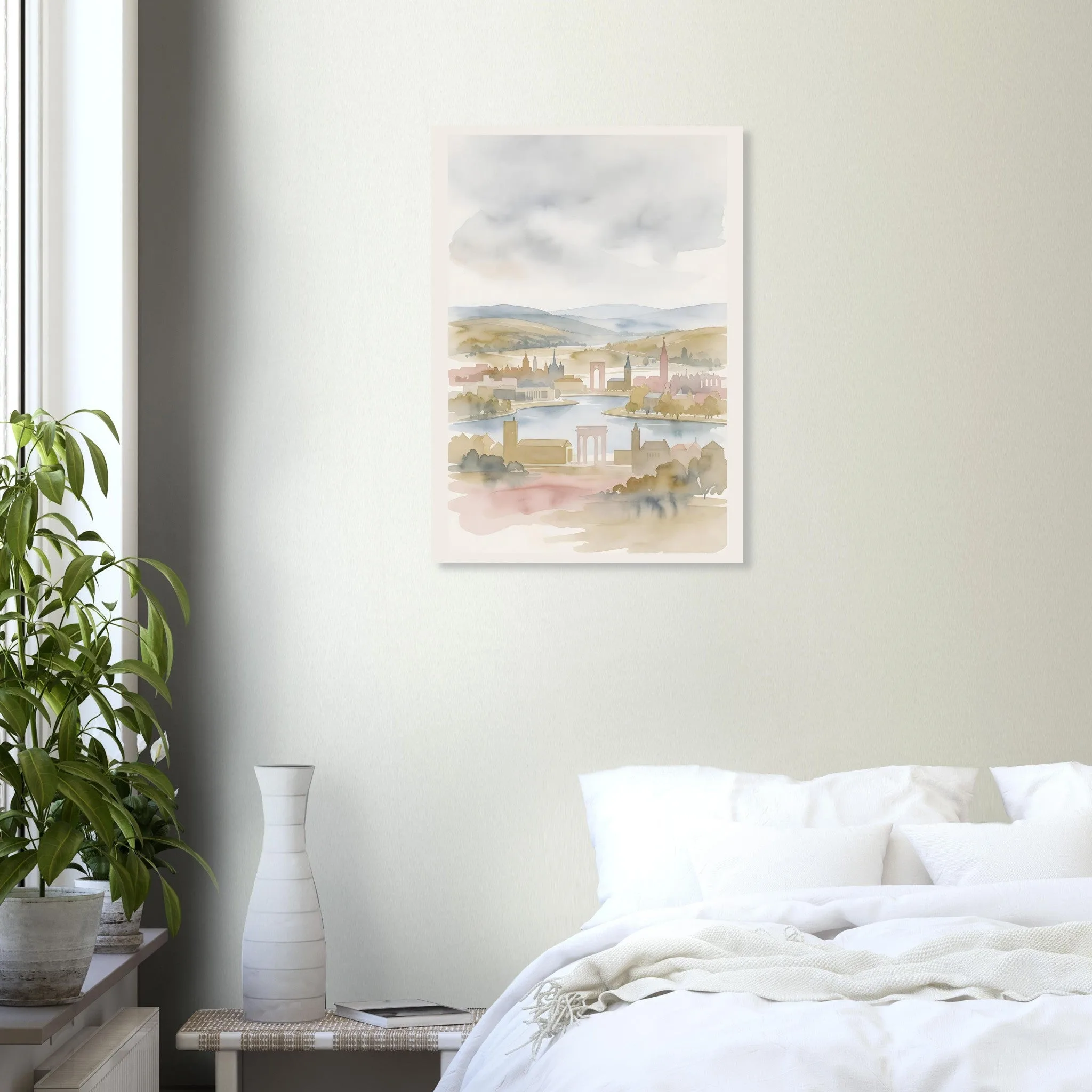 Watercolour landscape poster of Apeldoorn — warm minimalist design, from €19