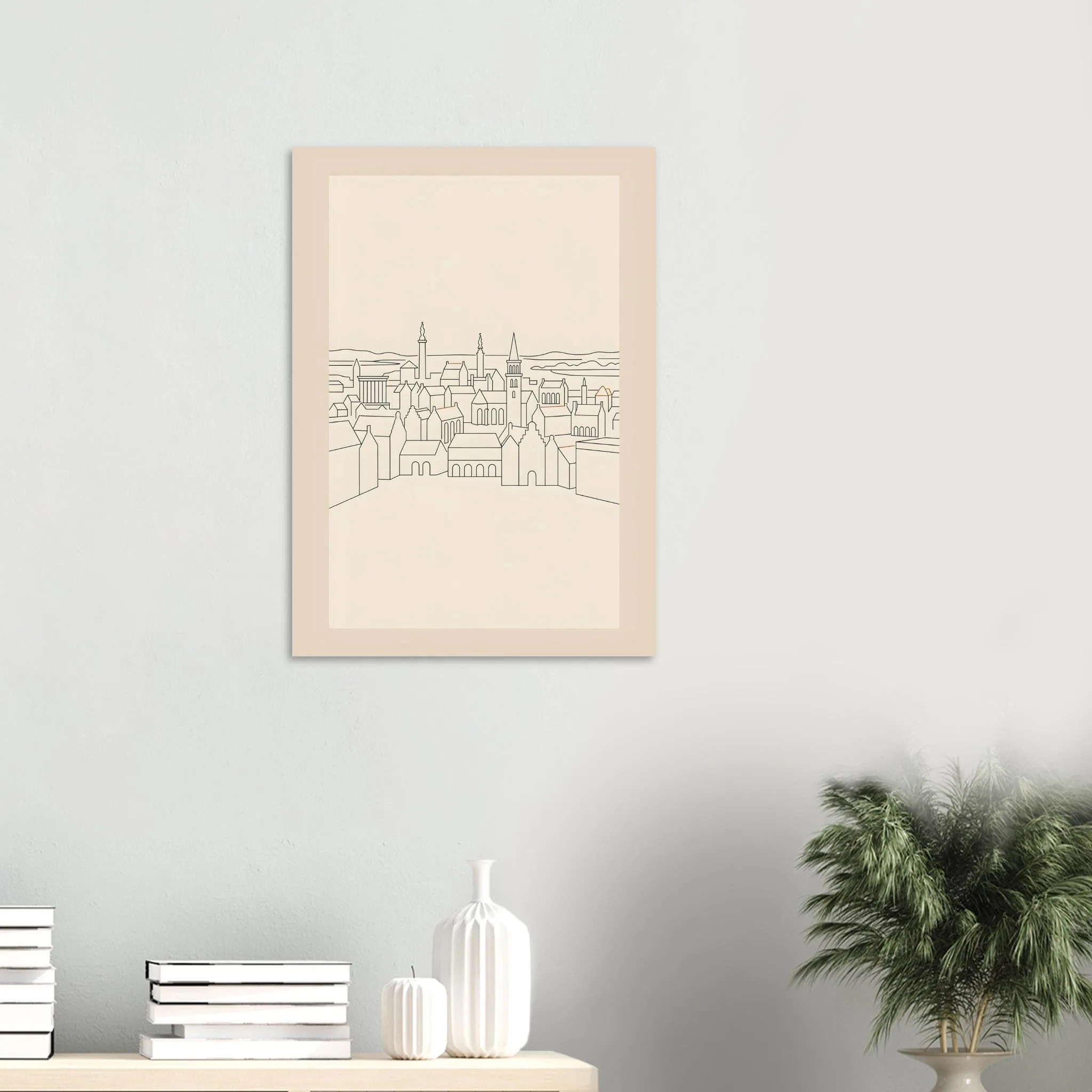 Minimalist line art-Poster von Zwolle — warmes minimalistisches Motiv, ab 19 €