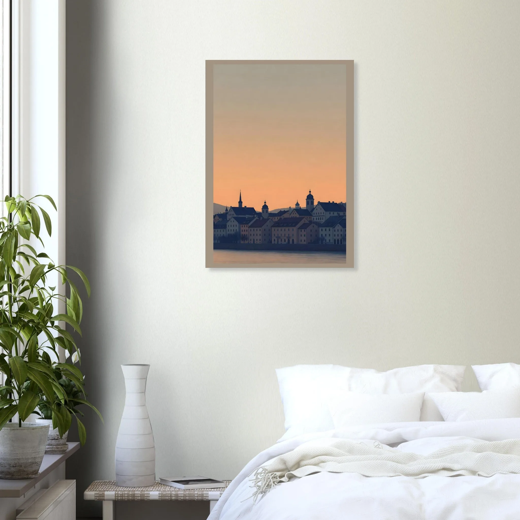 Silhouette skyline poster of Innsbruck — warm minimalist design, from €19