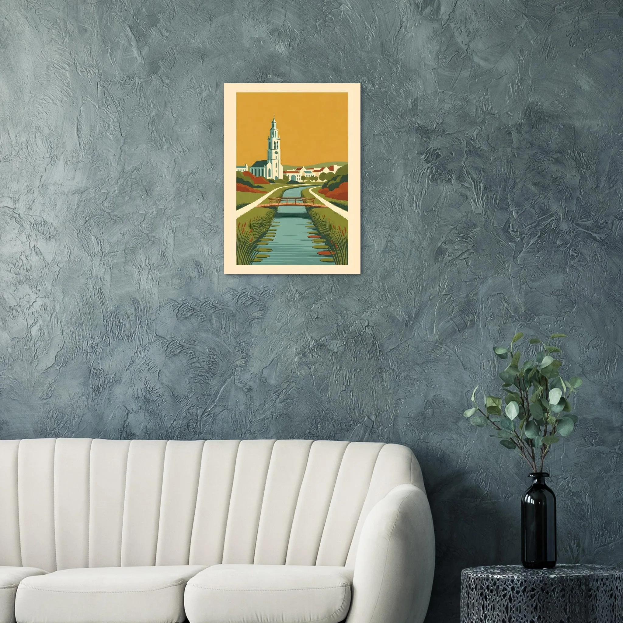 Mid-century modern poster of Zoetermeer — warm minimalist design, from €19
