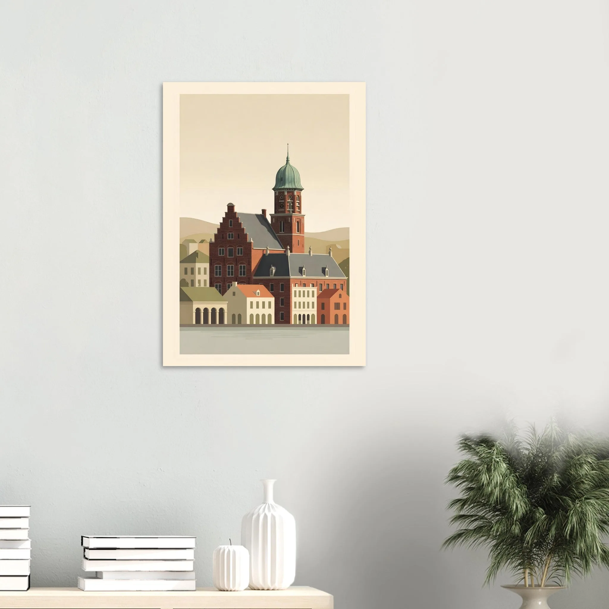 Flat vector illustration poster of Purmerend — warm minimalist design, from €19