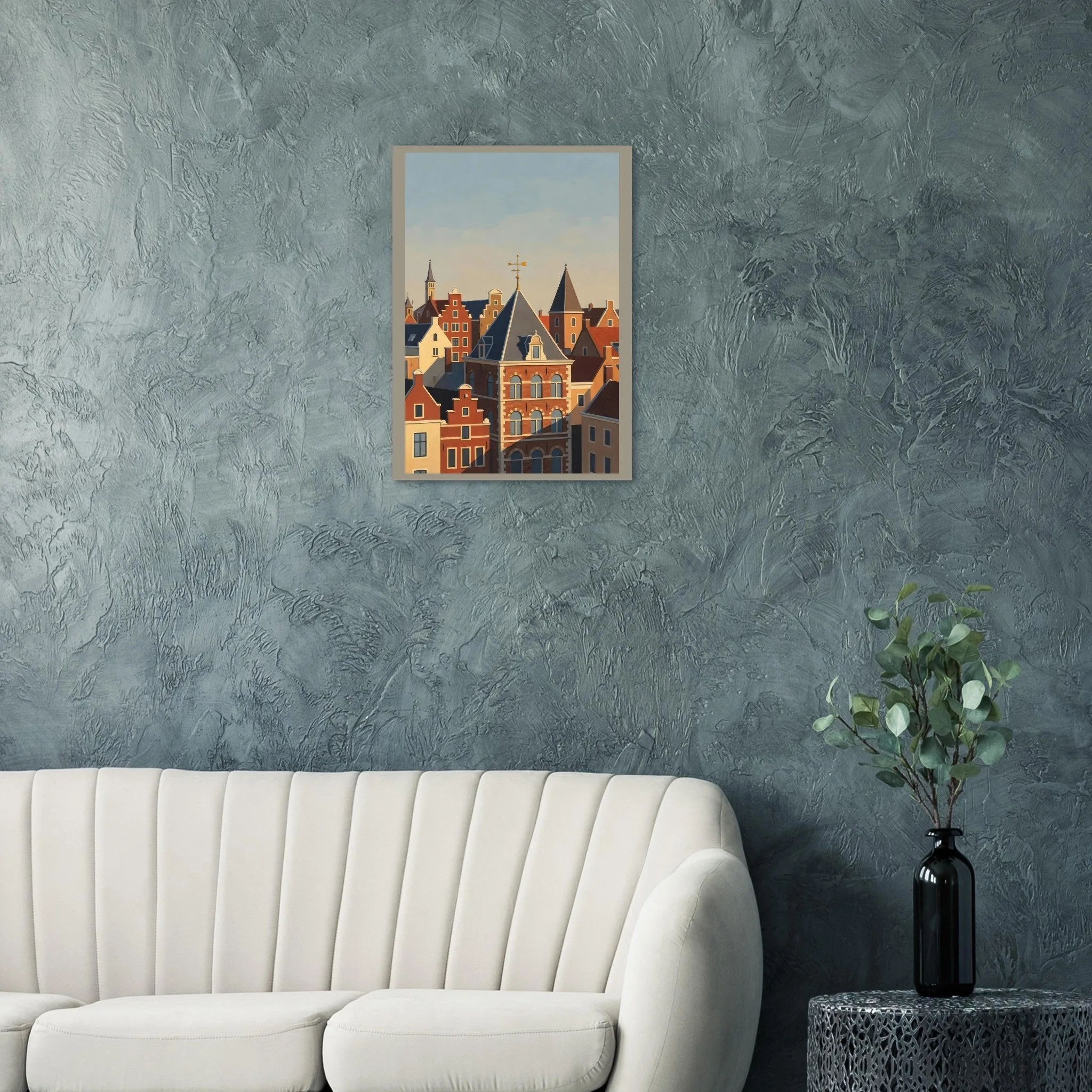 Vintage travel poster poster of Leeuwarden — warm minimalist design, from €19