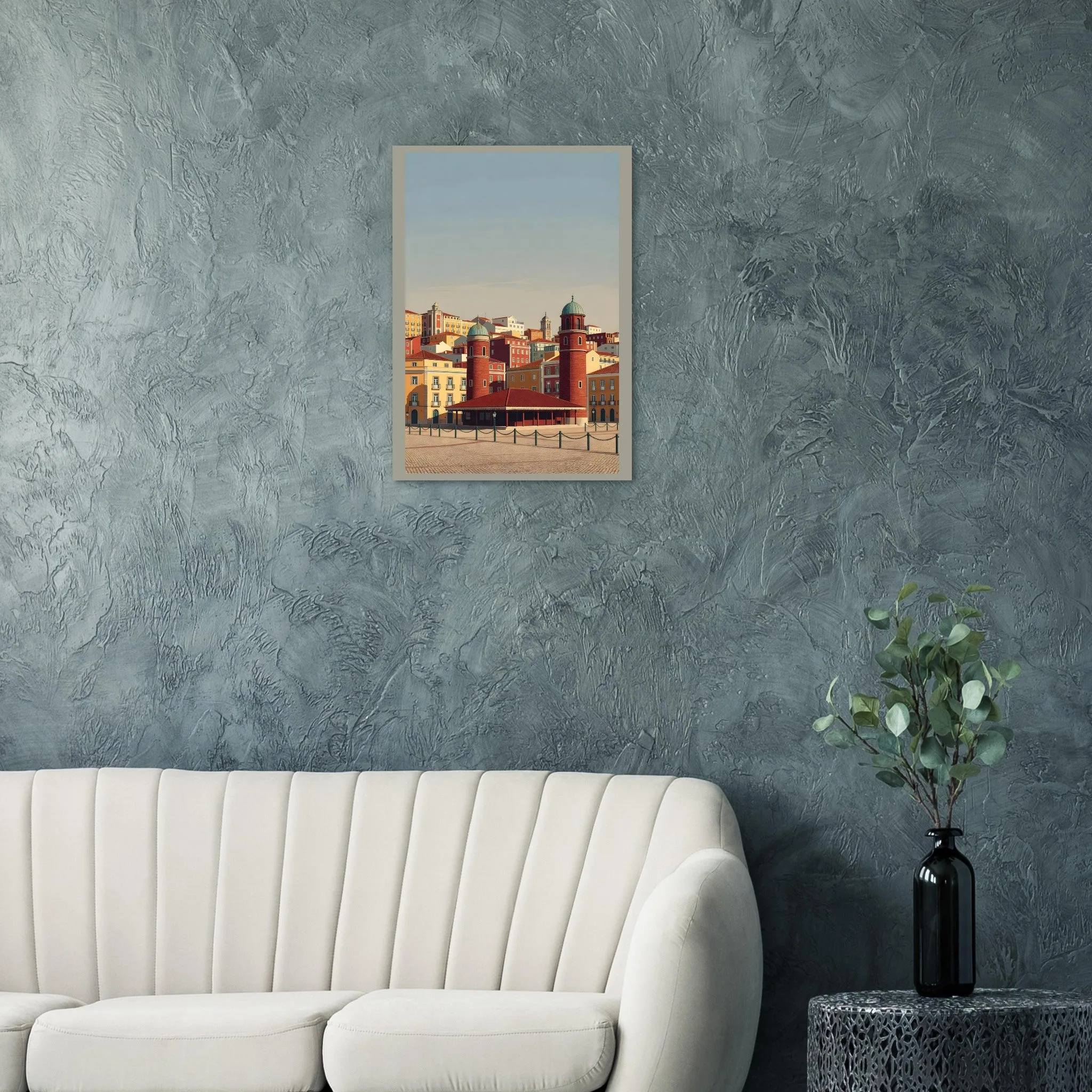 Vintage travel poster poster of Olhão — warm minimalist design, from €19