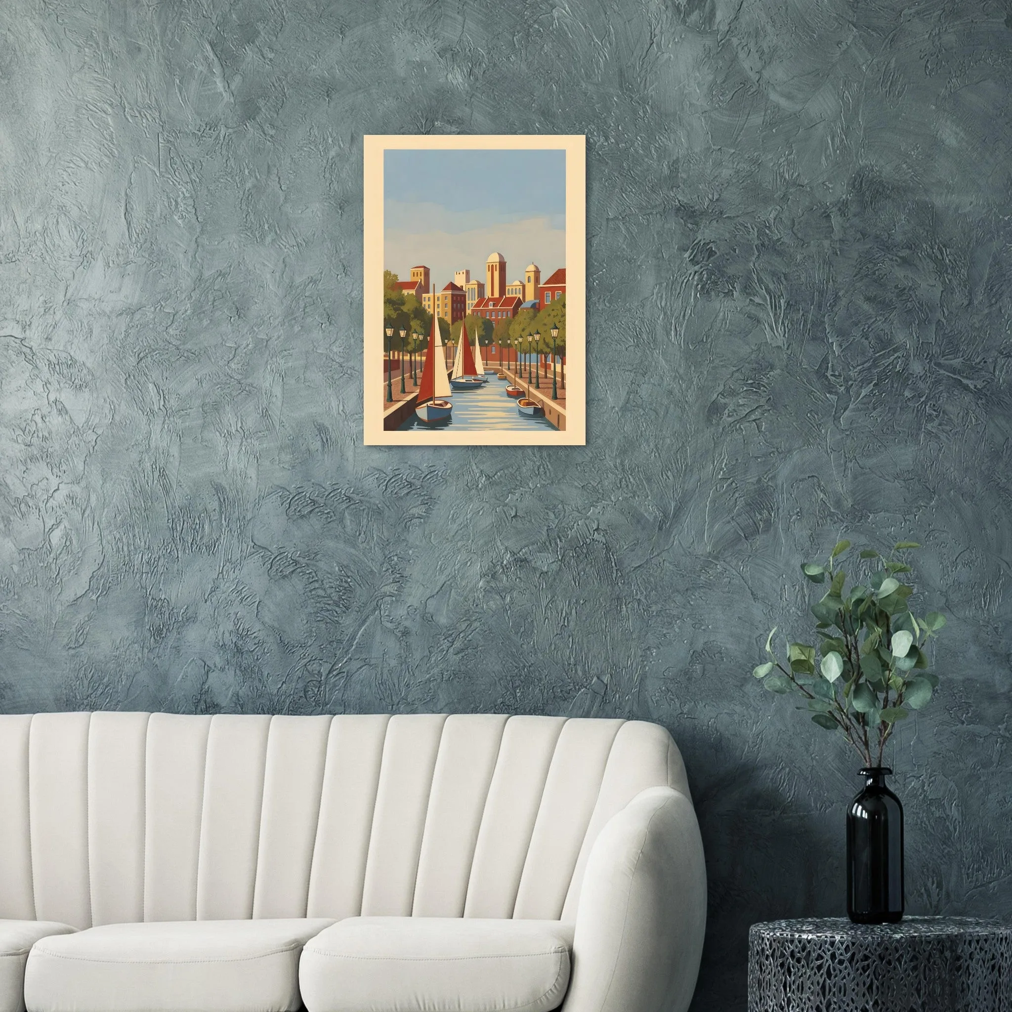 Vintage travel poster poster of Vlaardingen — warm minimalist design, from €19