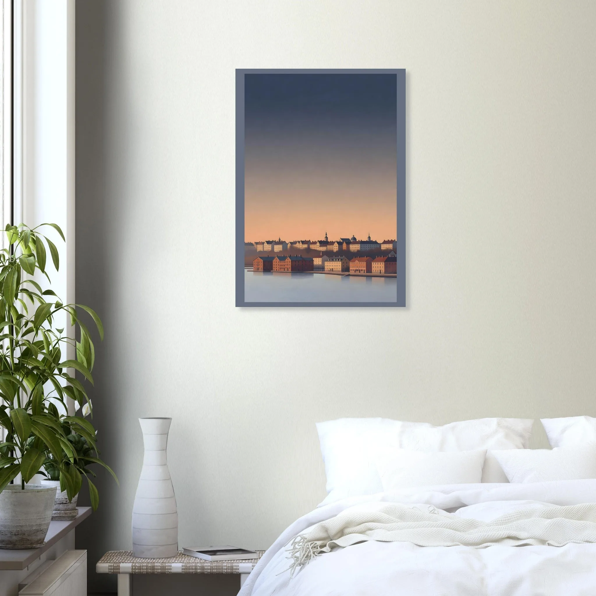 Silhouette skyline poster of Luleå — warm minimalist design, from €19