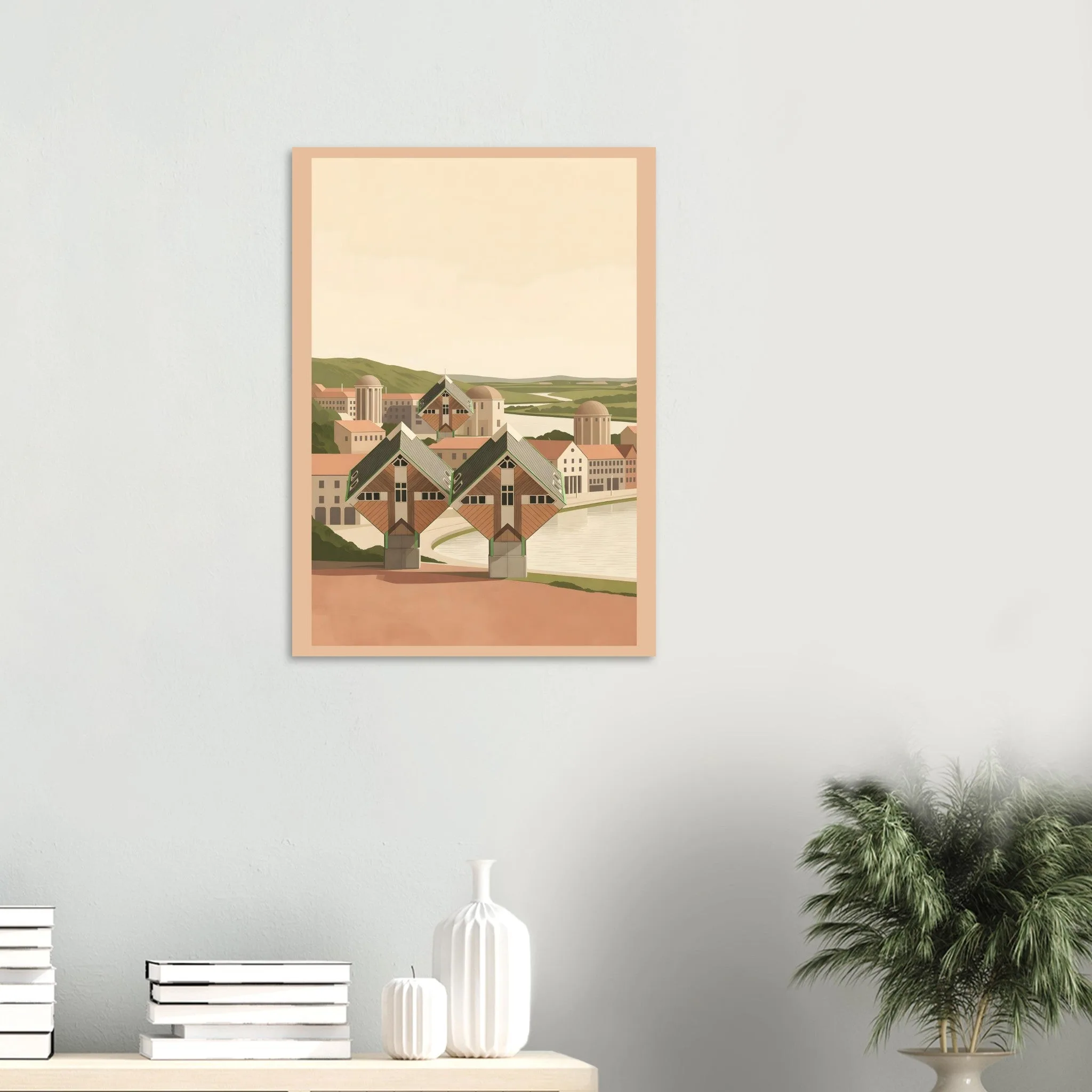 Flat vector illustration poster of Helmond — warm minimalist design, from €19