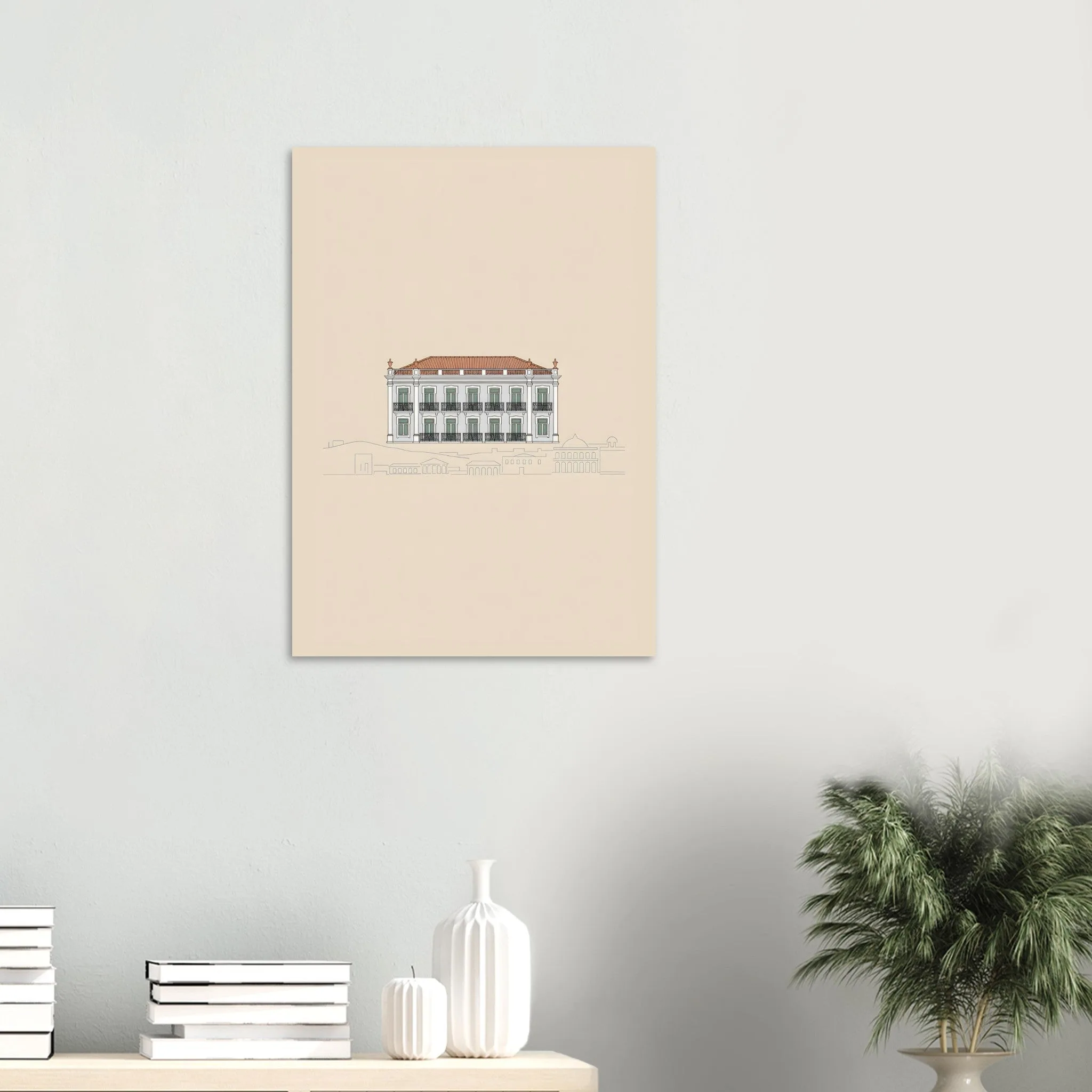 Minimalist line art poster of Marinha Grande — warm minimalist design, from €19