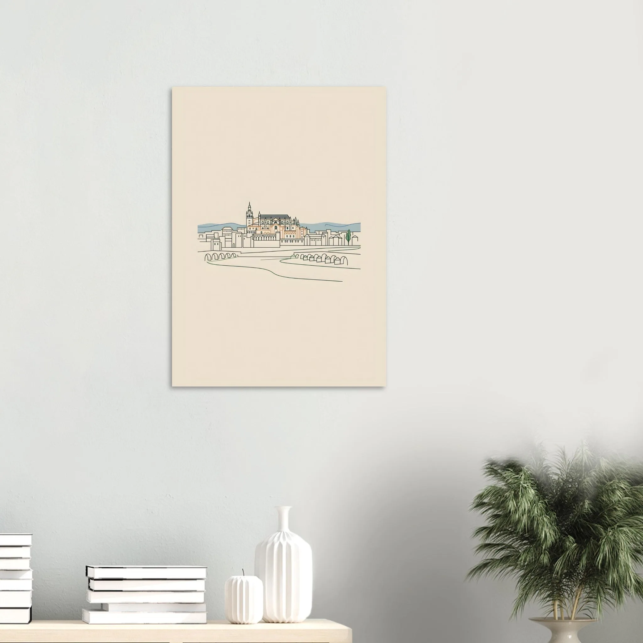 Minimalist line art-Poster von Córdoba — warmes minimalistisches Motiv, ab 19 €