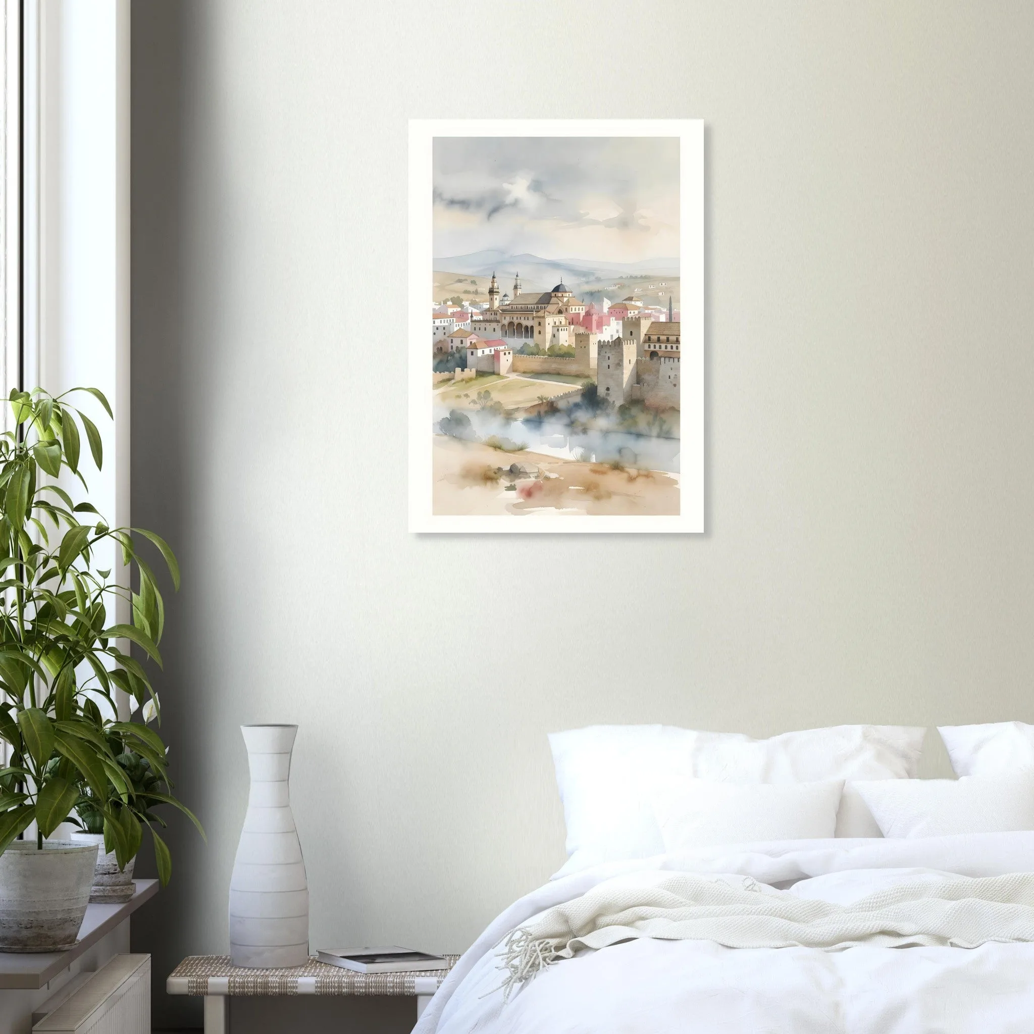 Watercolour landscape-Poster von Córdoba — warmes minimalistisches Motiv, ab 19 €