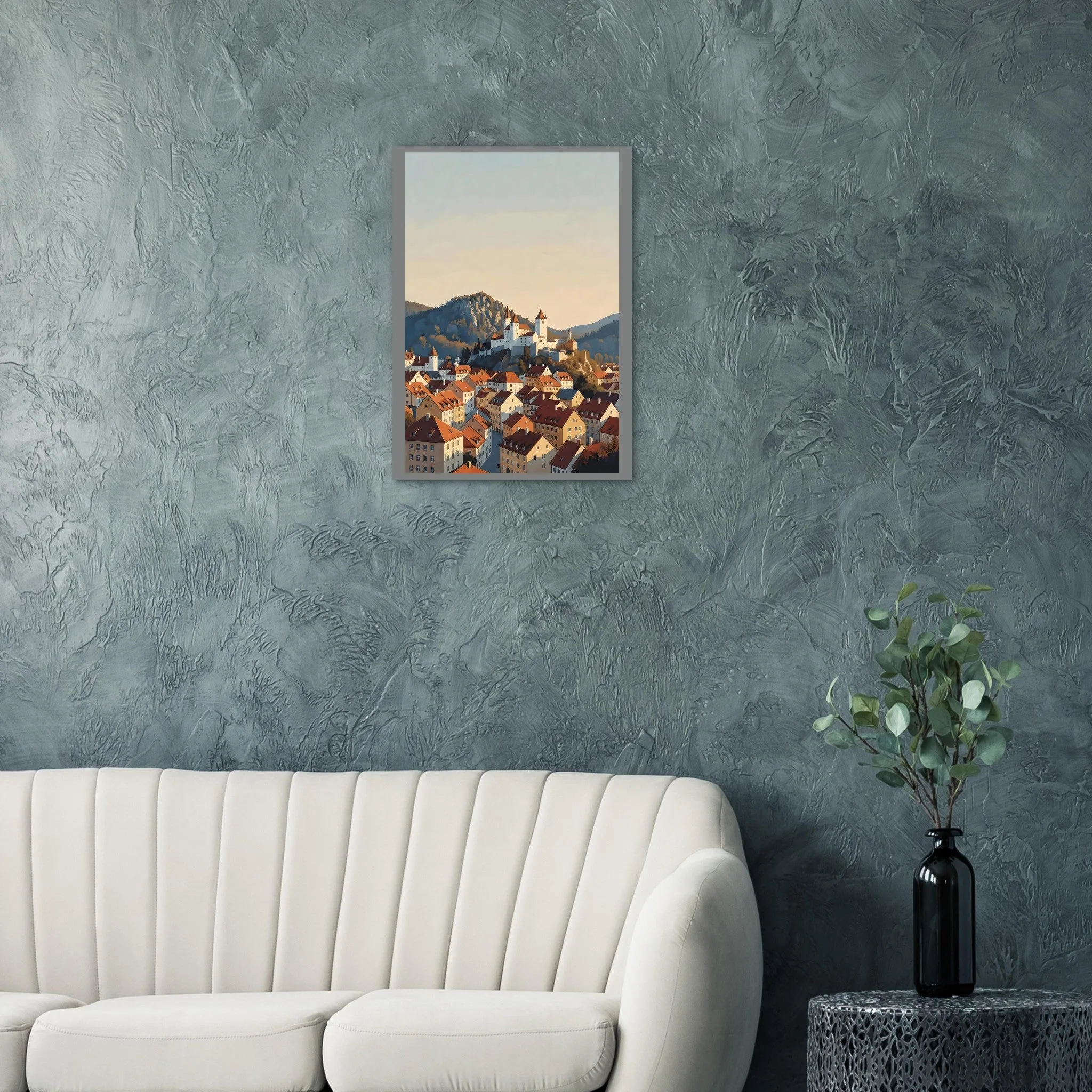 Vintage travel poster poster of Feldkirch — warm minimalist design, from €19