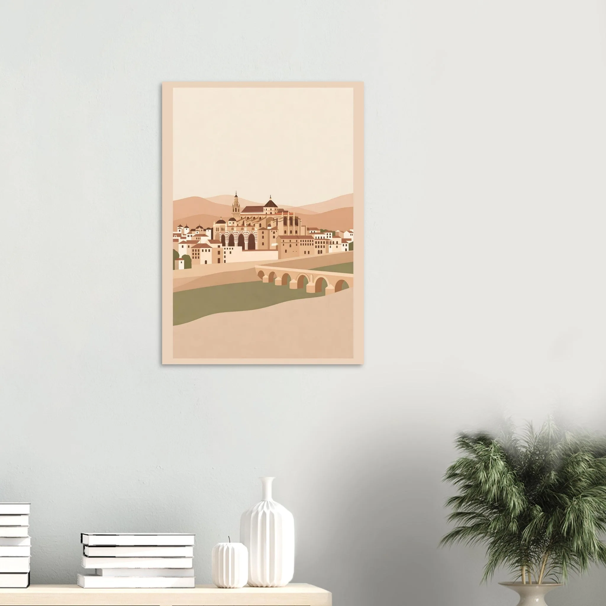 Flat vector illustration-Poster von Córdoba — warmes minimalistisches Motiv, ab 19 €
