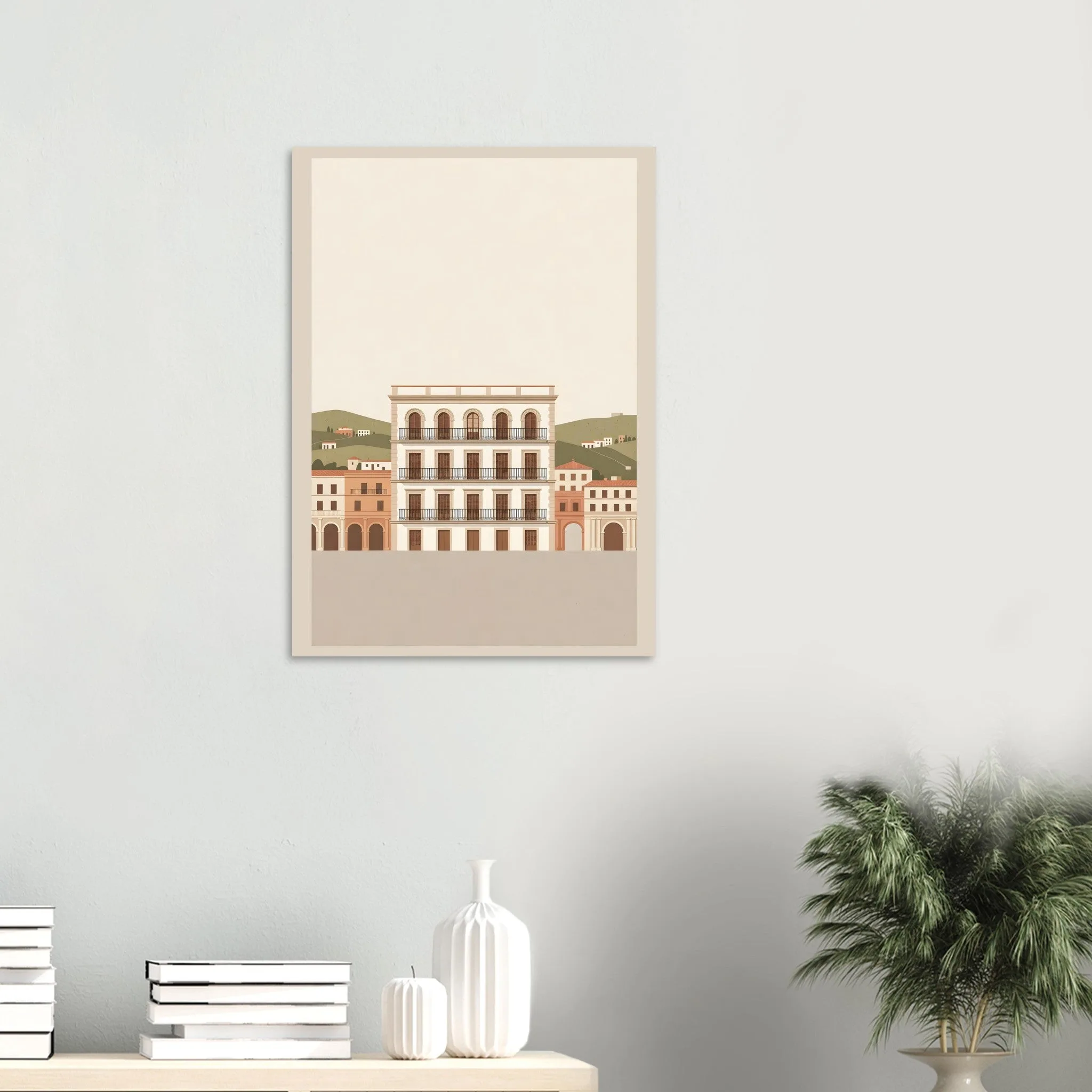 Flat vector illustration-Poster von Ronda — warmes minimalistisches Motiv, ab 19 €