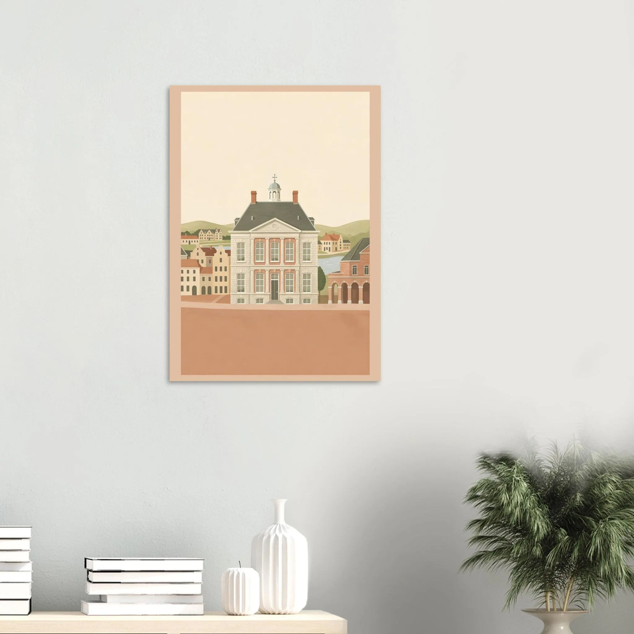 Flat vector illustration poster of Roosendaal — warm minimalist design, from €19