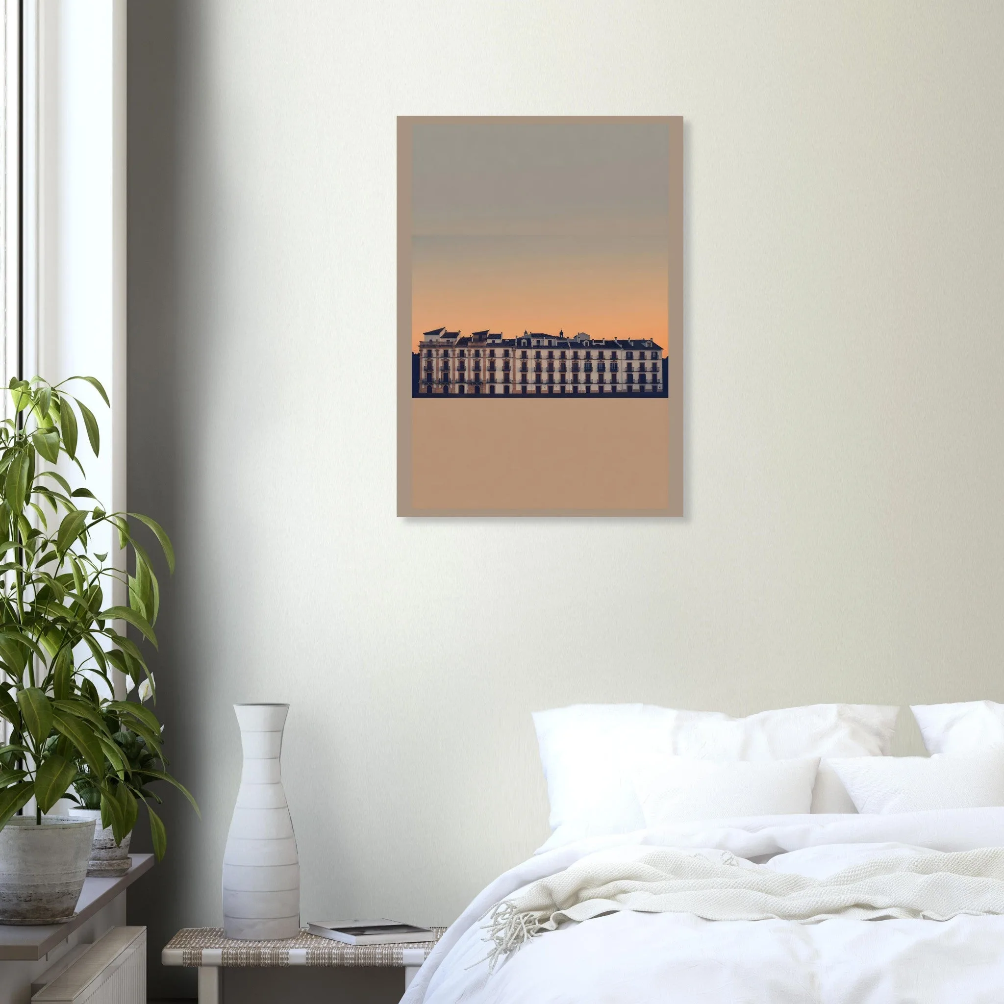 Silhouette skyline-Poster von Ronda — warmes minimalistisches Motiv, ab 19 €