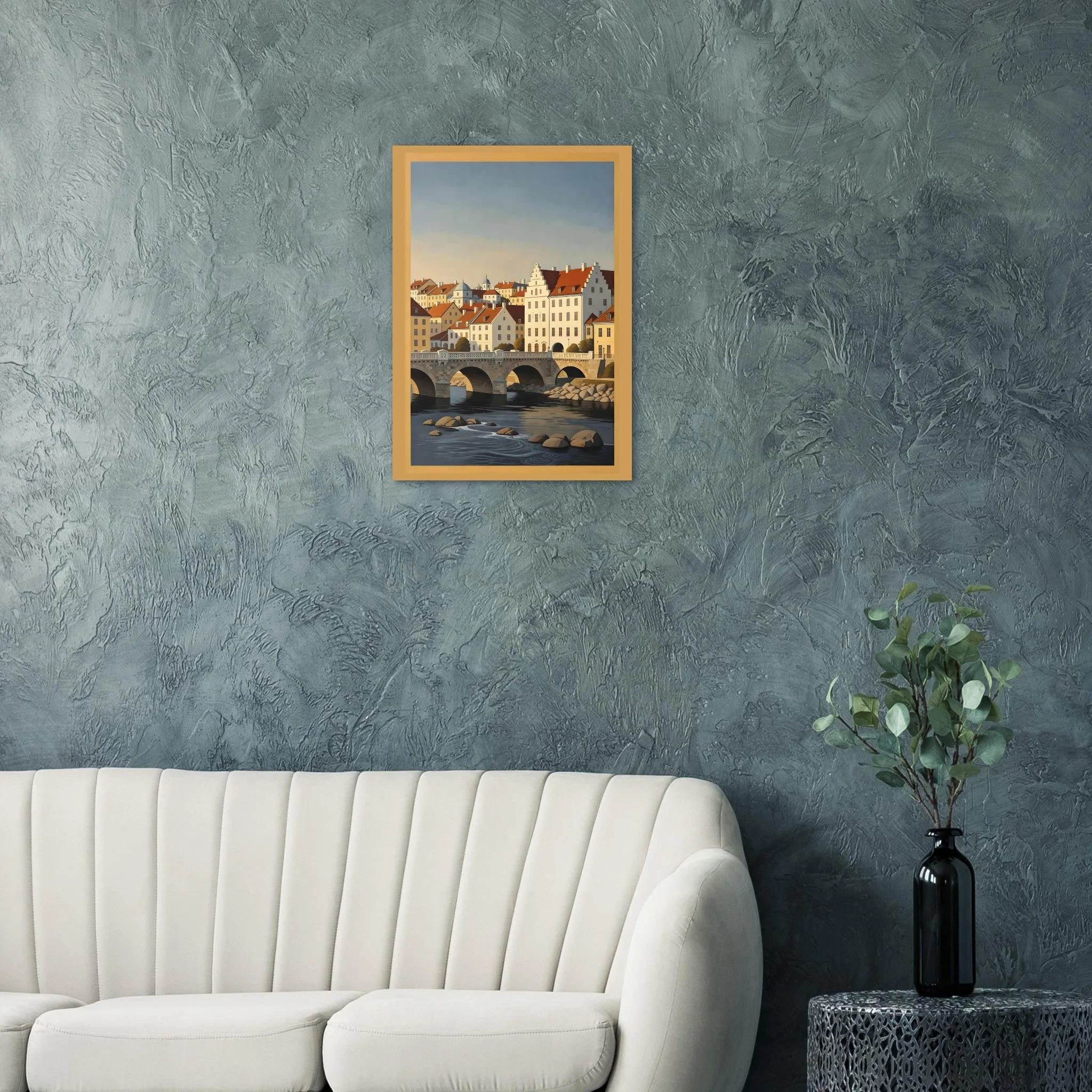 Vintage travel poster poster of Falkenberg — warm minimalist design, from €19