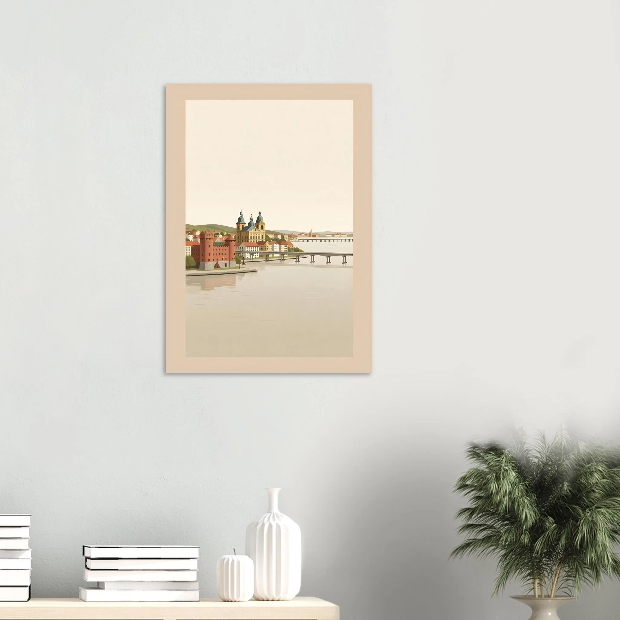 Flat vector illustration poster of Kalmar — warm minimalist design, from €19