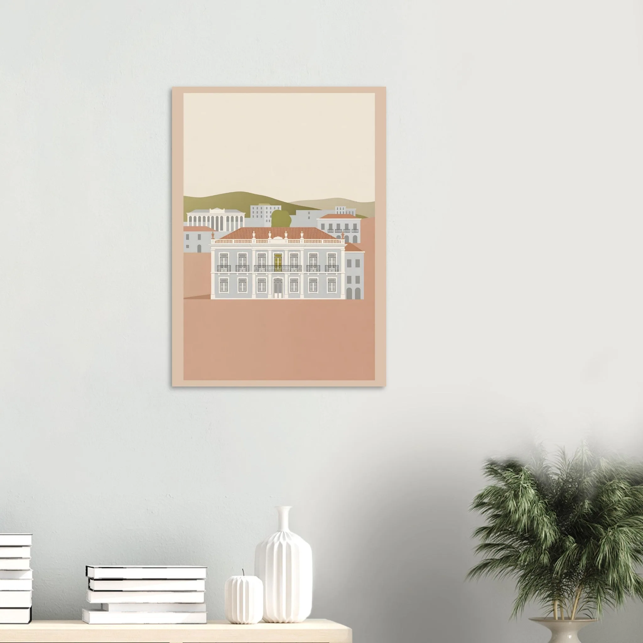 Flat vector illustration poster of Marinha Grande — warm minimalist design, from €19