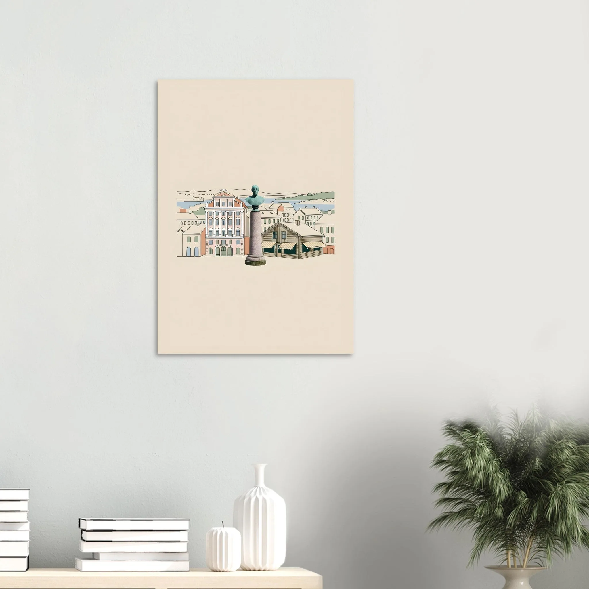 Minimalist line art poster of Alingsås — warm minimalist design, from €19