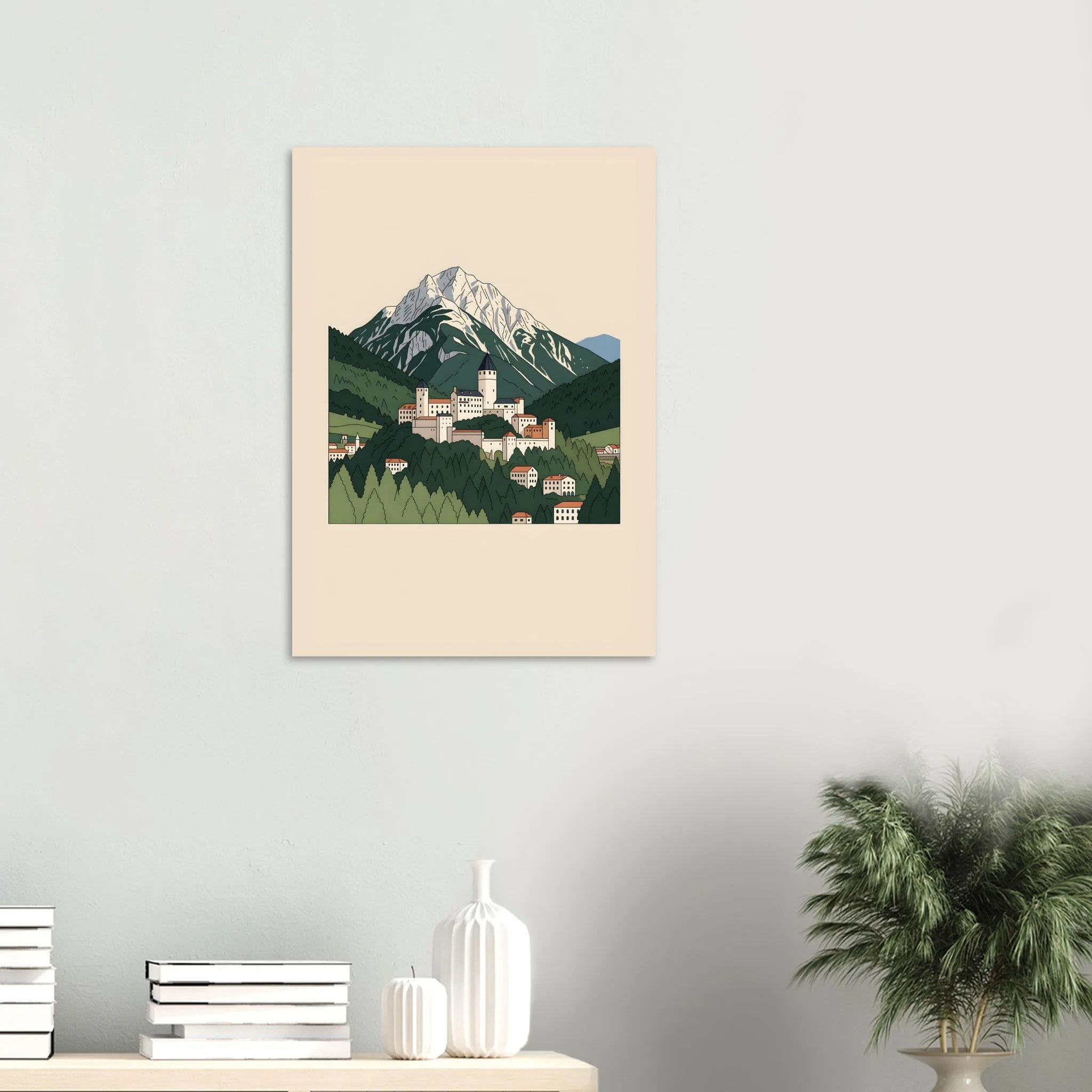 Minimalist line art-Poster von Kufstein — warmes minimalistisches Motiv, ab 19 €