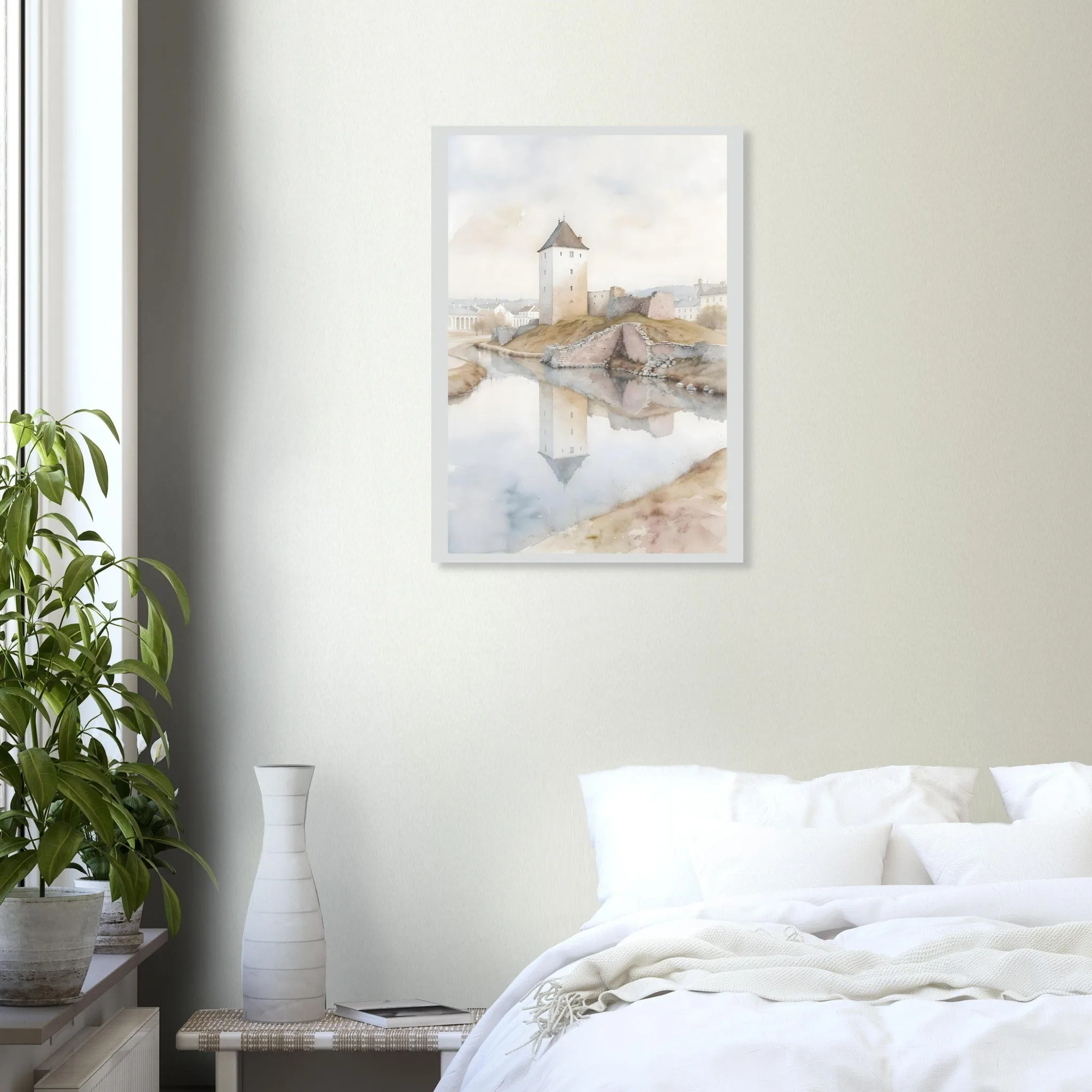 Watercolour landscape-Poster von Nyköping — warmes minimalistisches Motiv, ab 19 €