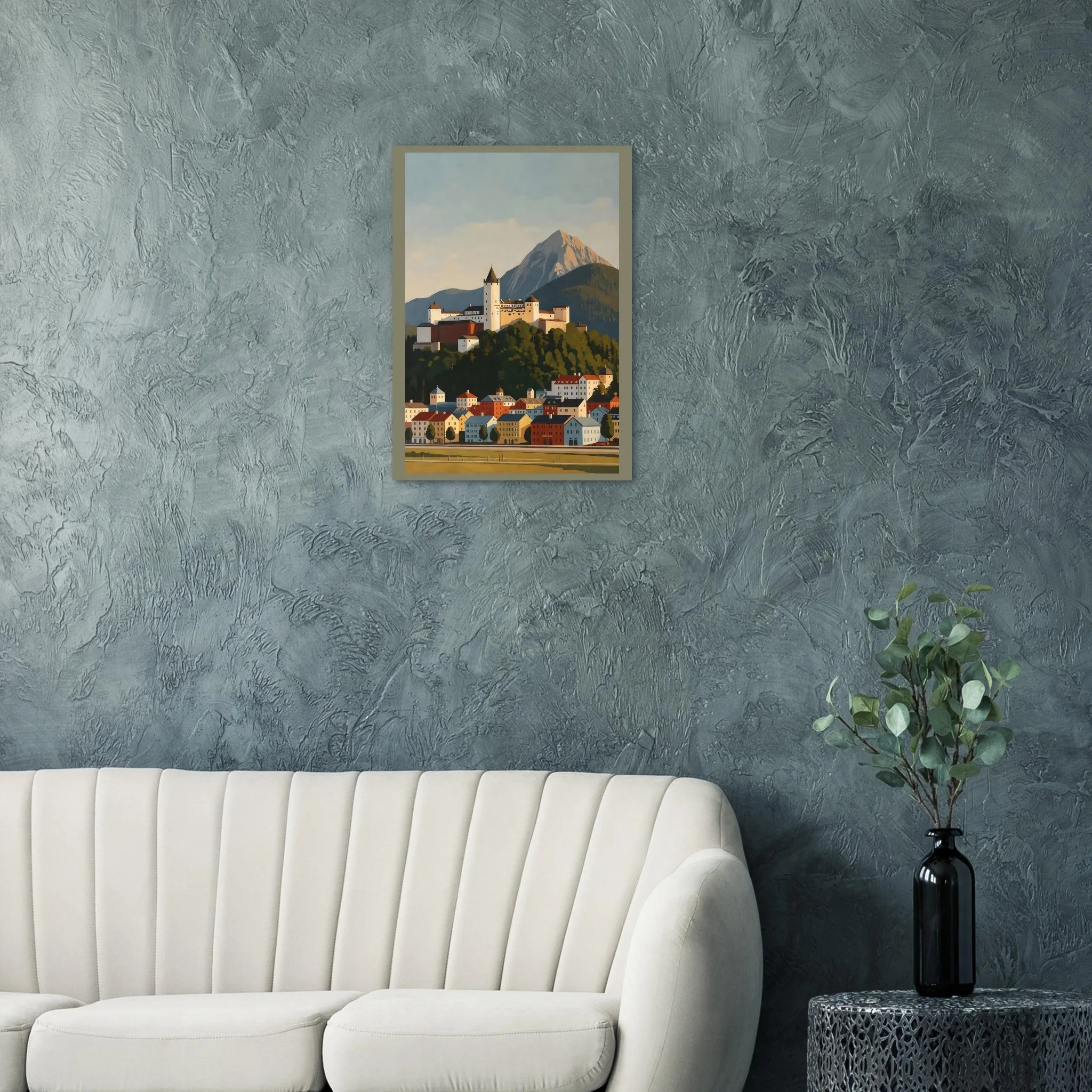Vintage travel poster-Poster von Kufstein — warmes minimalistisches Motiv, ab 19 €