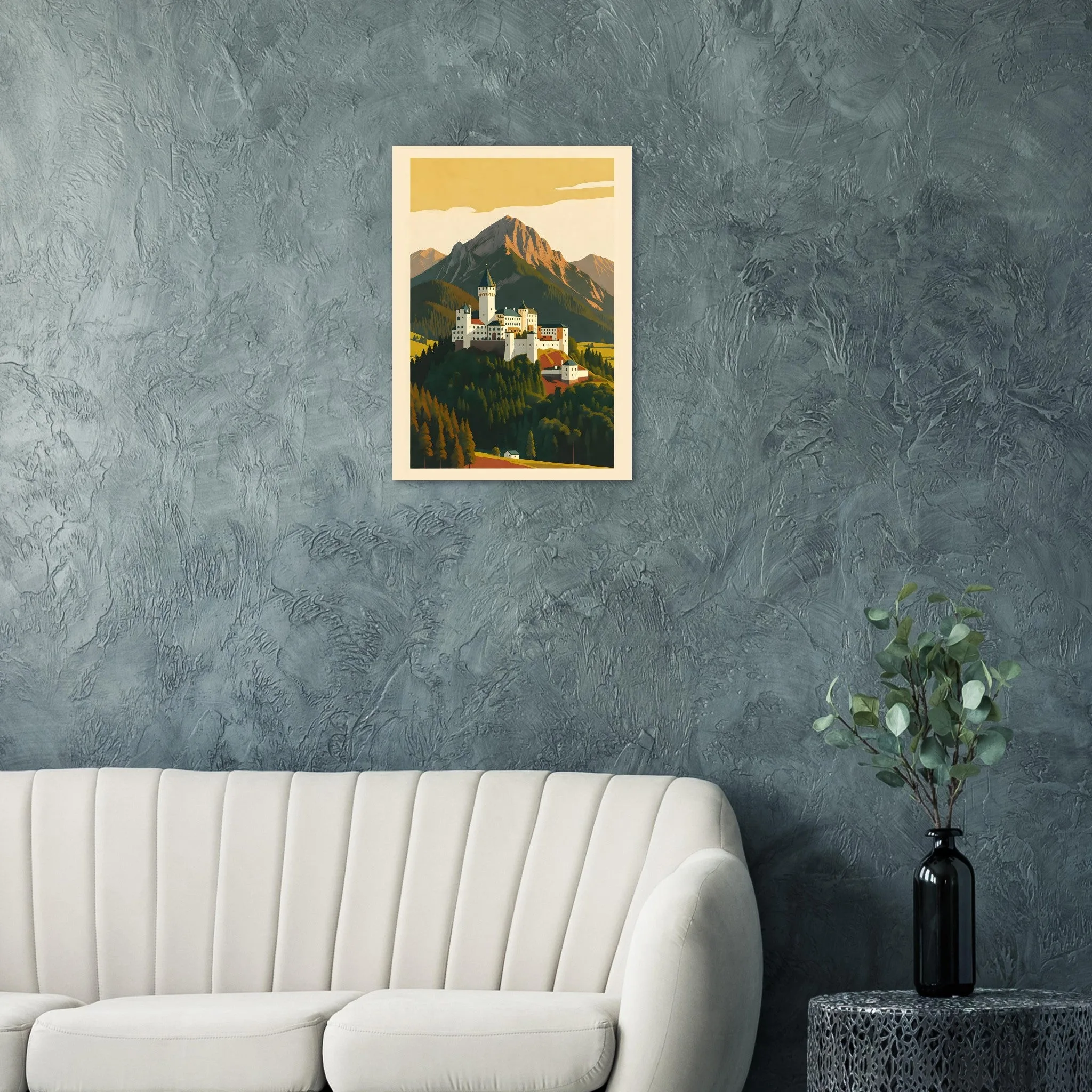Mid-century modern-Poster von Kufstein — warmes minimalistisches Motiv, ab 19 €