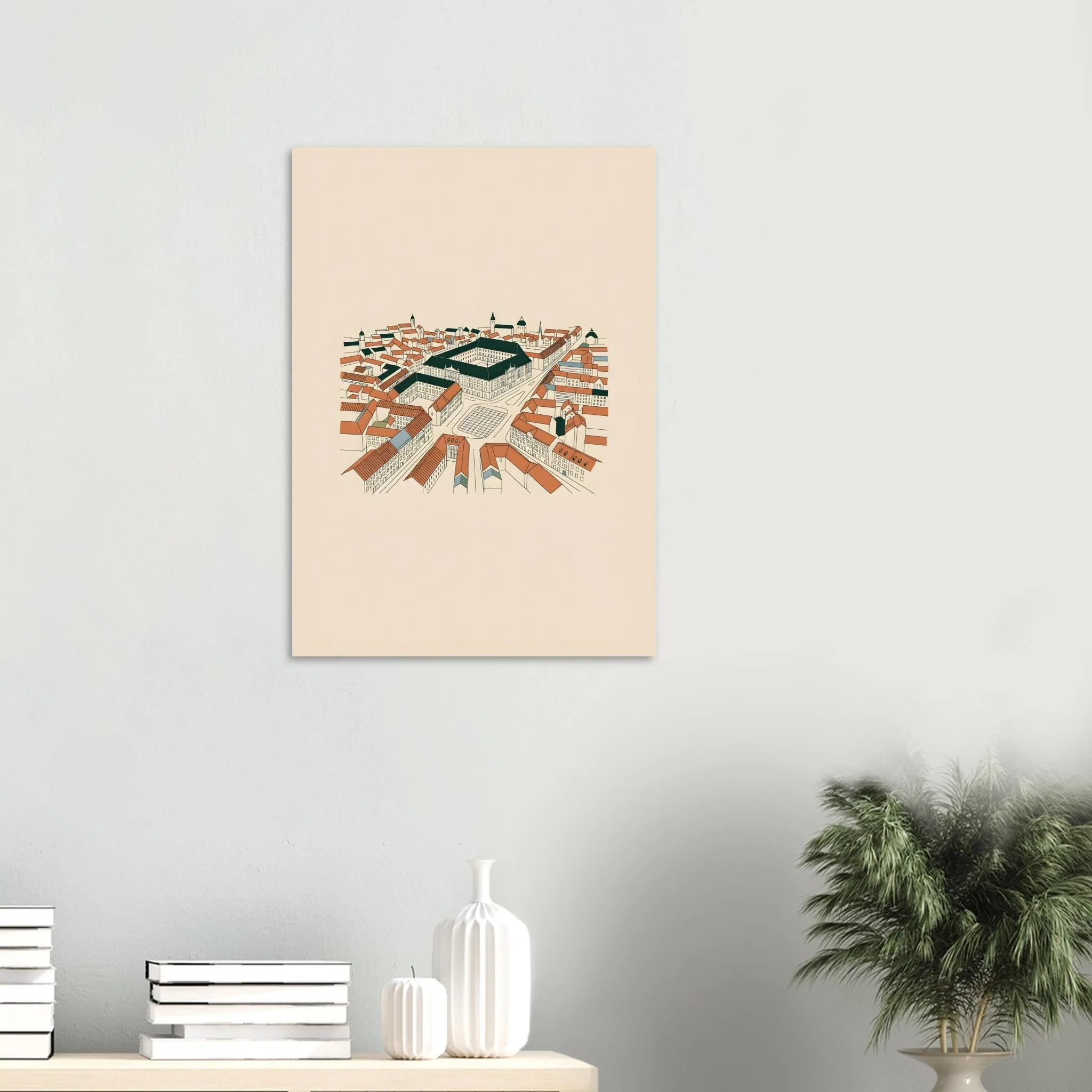 Minimalist line art poster of Eisenstadt — warm minimalist design, from €19