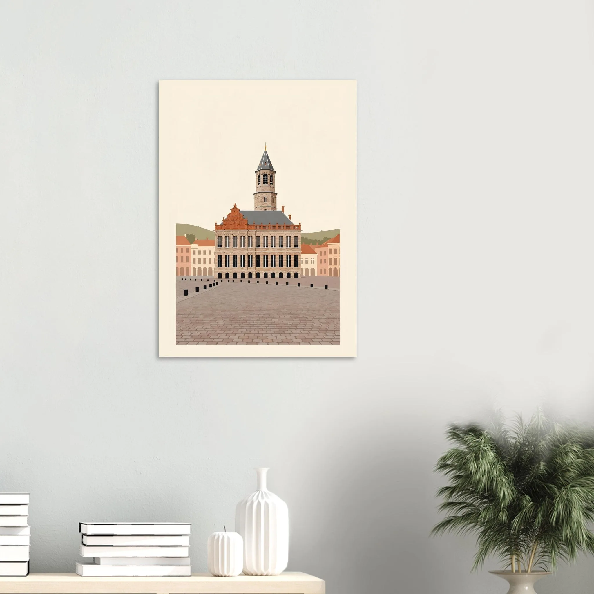 Flat vector illustration-Poster von Roermond — warmes minimalistisches Motiv, ab 19 €