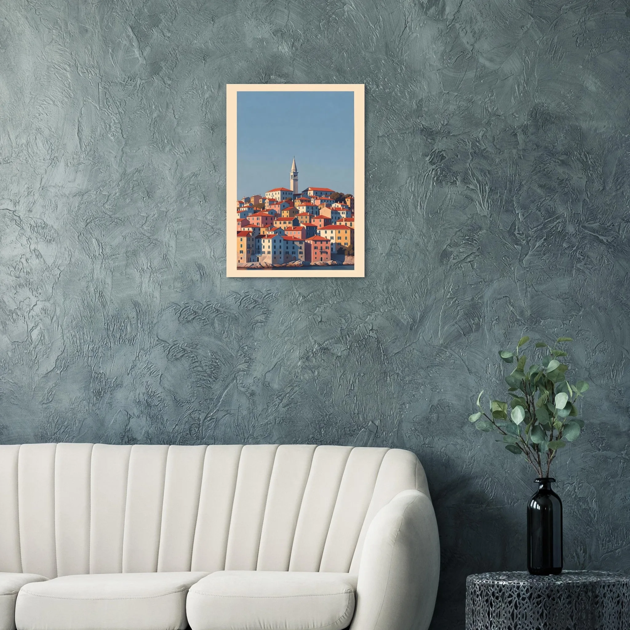 Vintage travel poster-Poster von Rovinj — warmes minimalistisches Motiv, ab 19 €