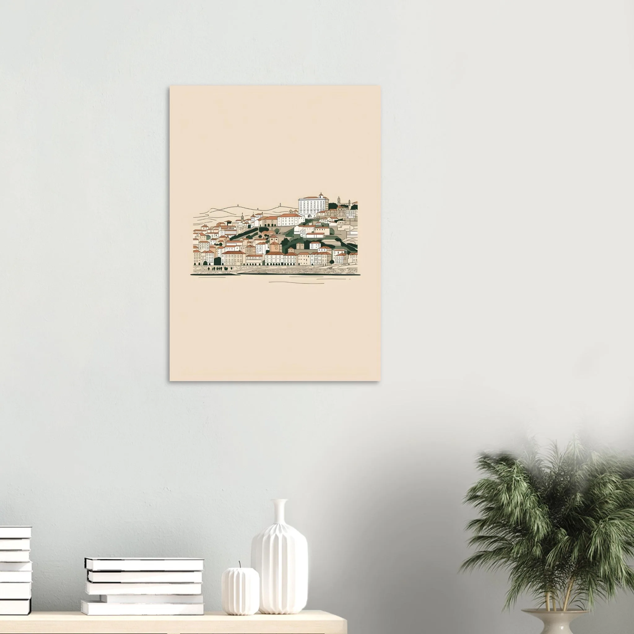 Minimalist line art poster of Peso da Régua — warm minimalist design, from €19