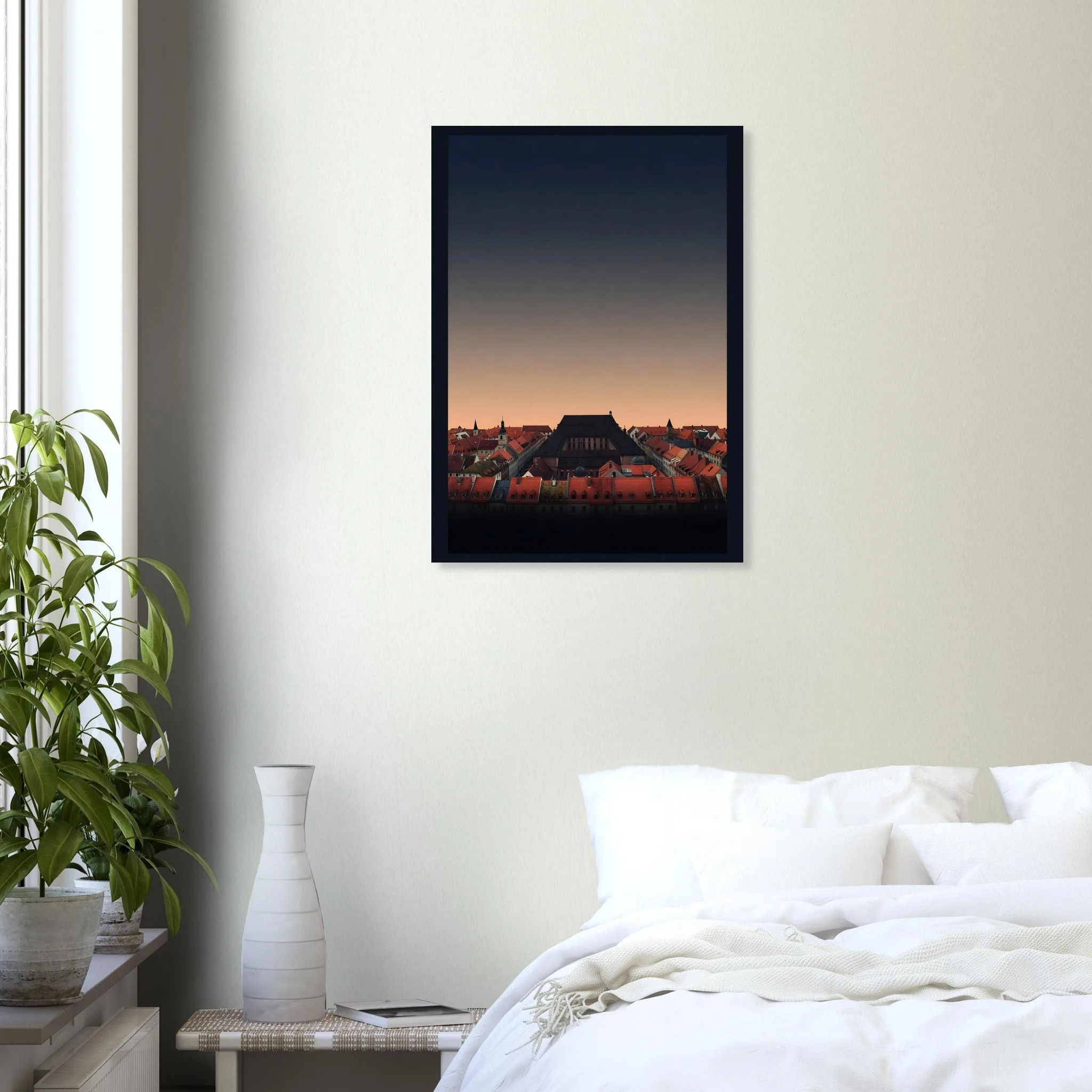 Silhouette skyline poster of Eisenstadt — warm minimalist design, from €19