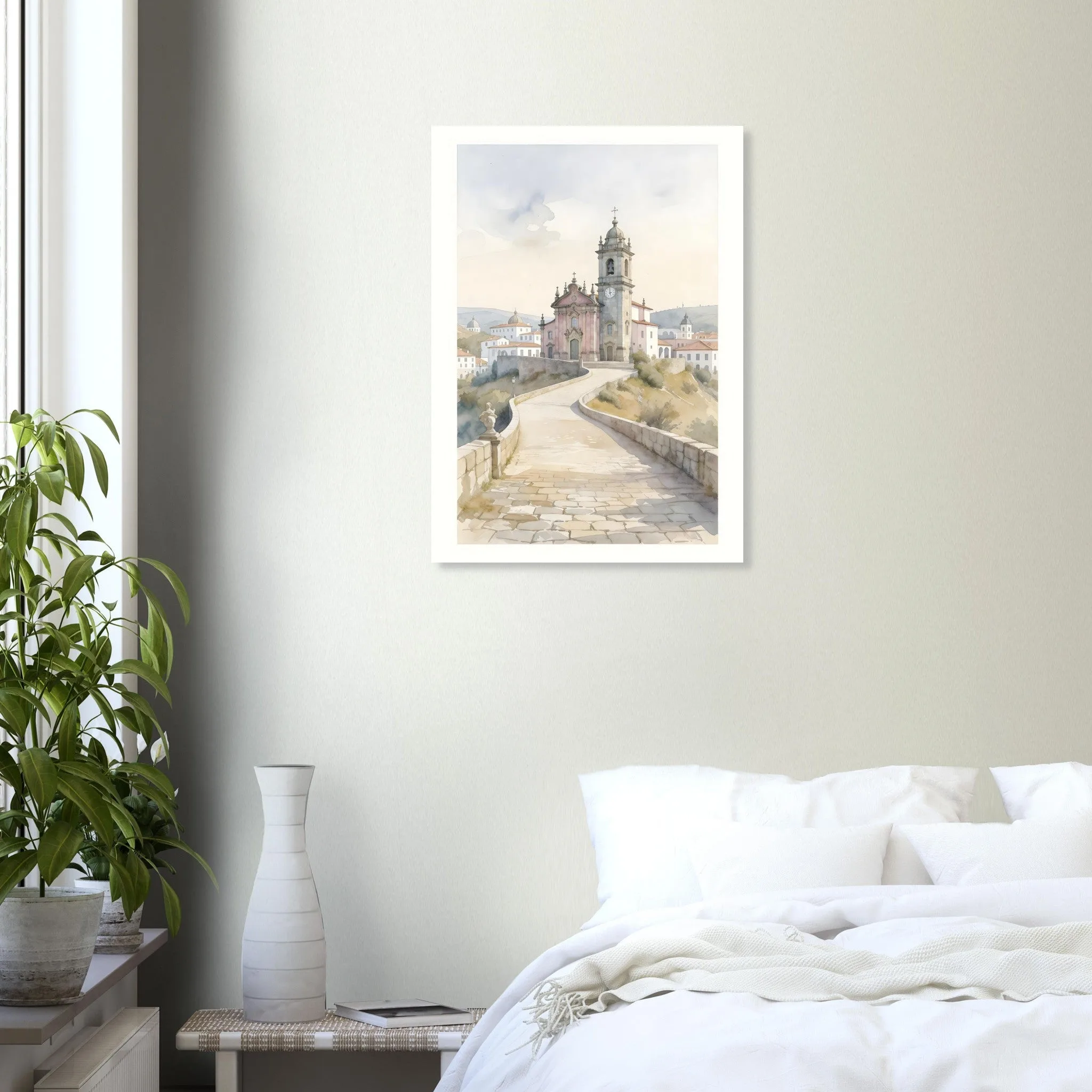 Watercolour landscape-Poster von Mirandela — warmes minimalistisches Motiv, ab 19 €