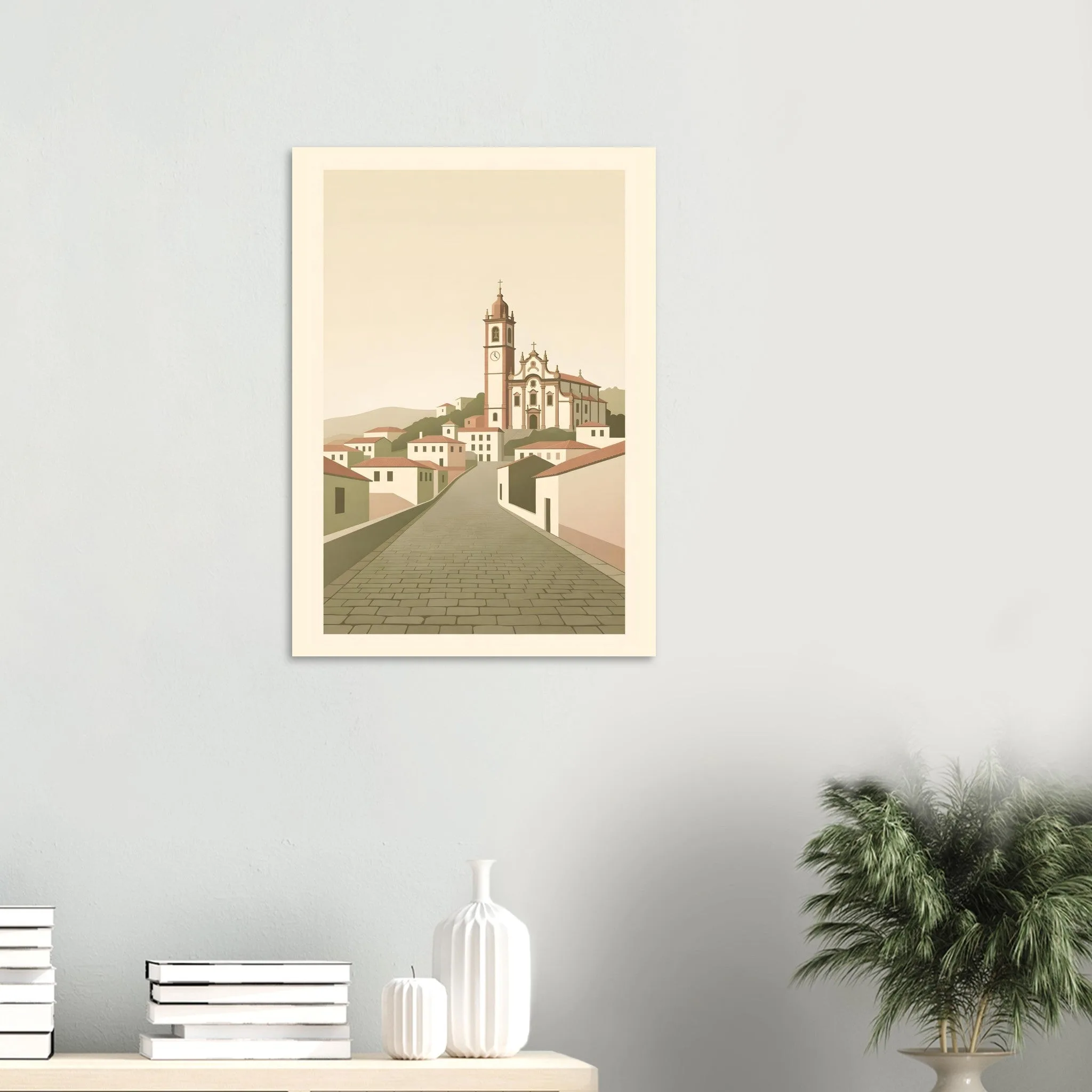 Flat vector illustration-Poster von Mirandela — warmes minimalistisches Motiv, ab 19 €