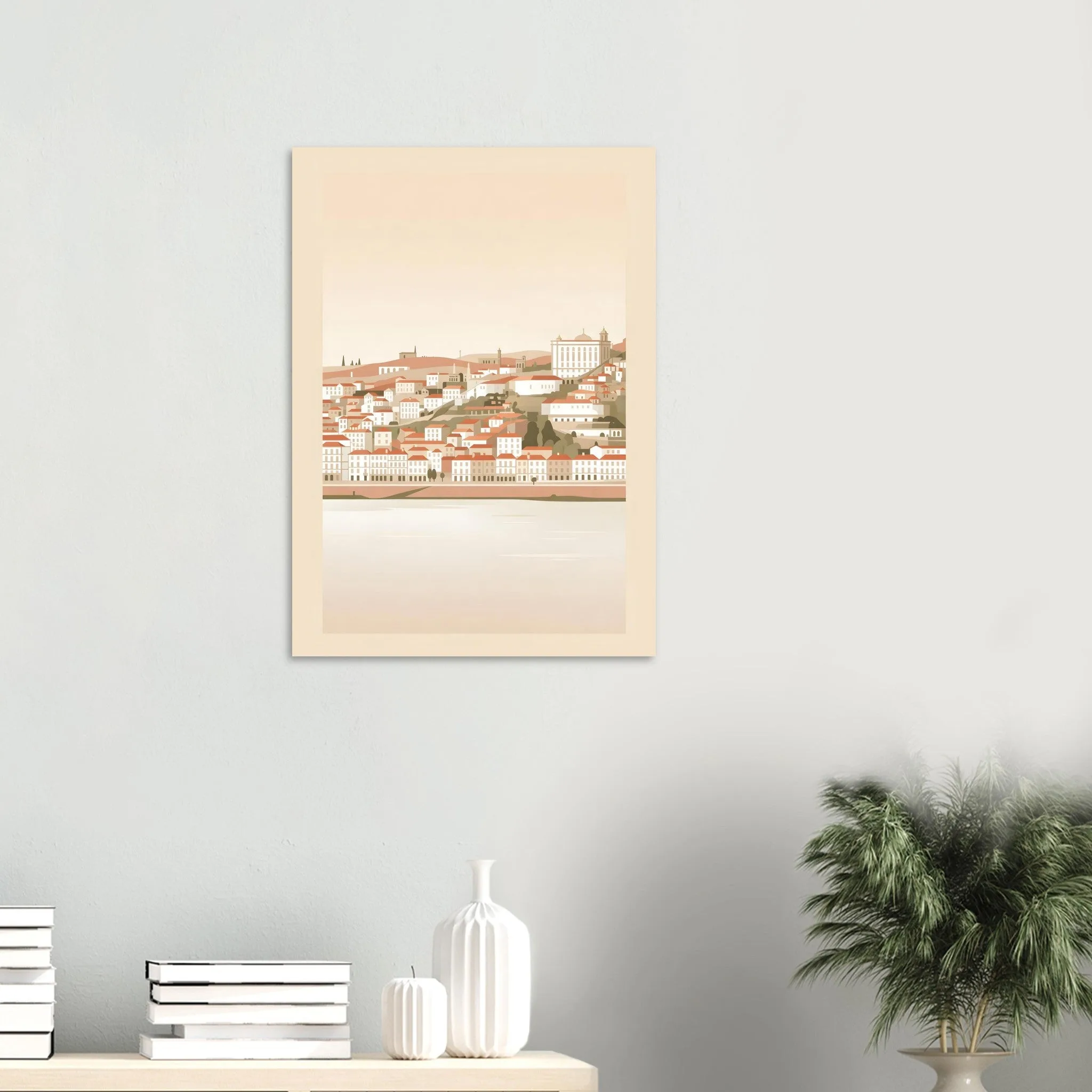 Flat vector illustration poster of Peso da Régua — warm minimalist design, from €19