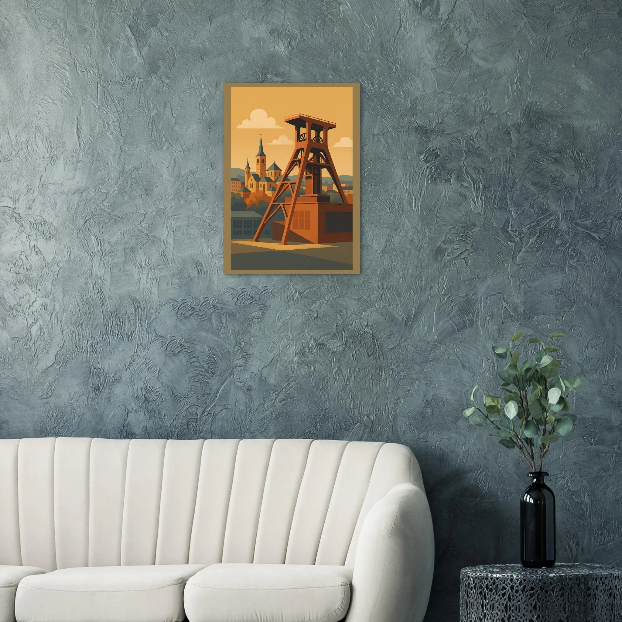 Vintage travel poster poster of Essen — warm minimalist design, from €19