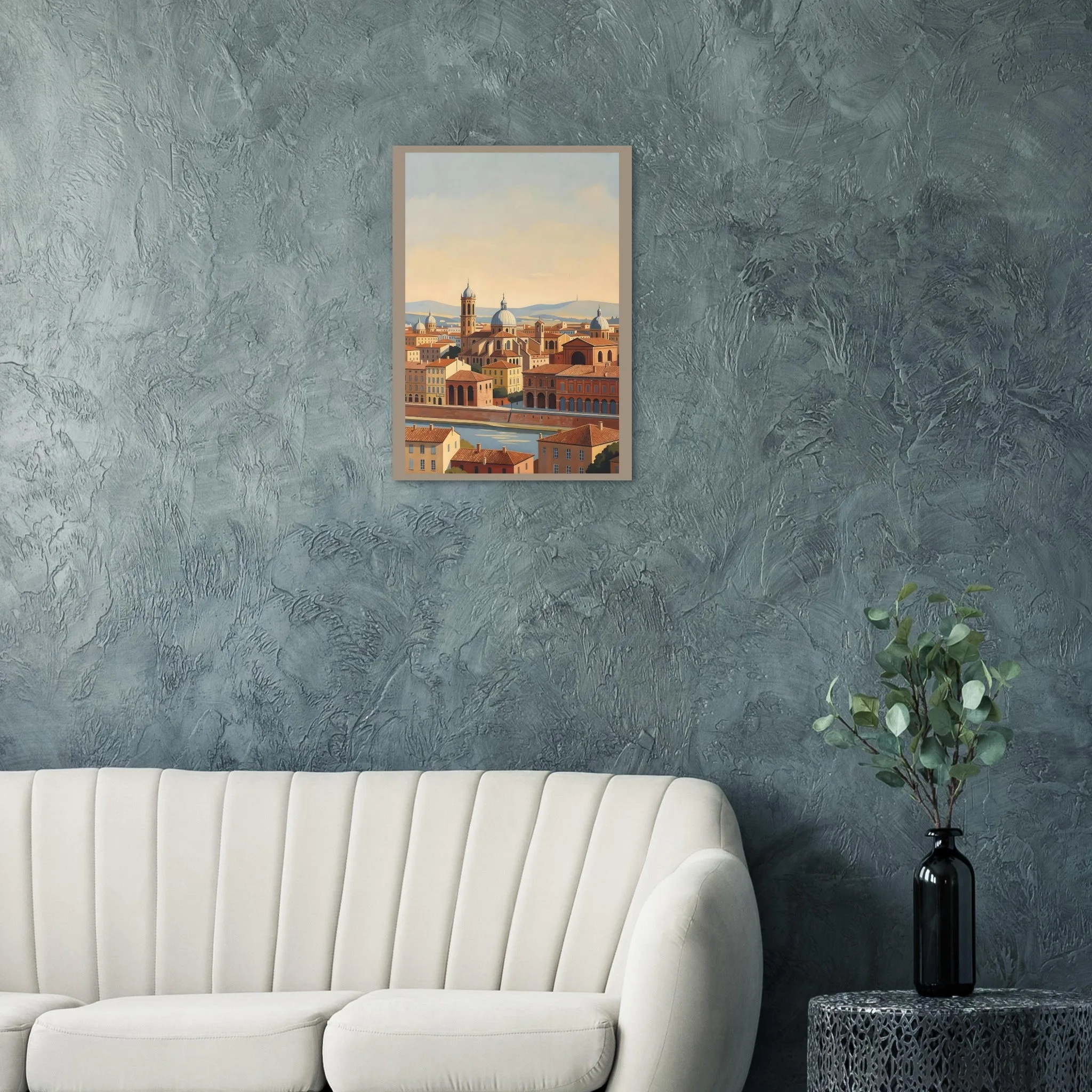 Vintage travel poster poster of Toulouse — warm minimalist design, from €19
