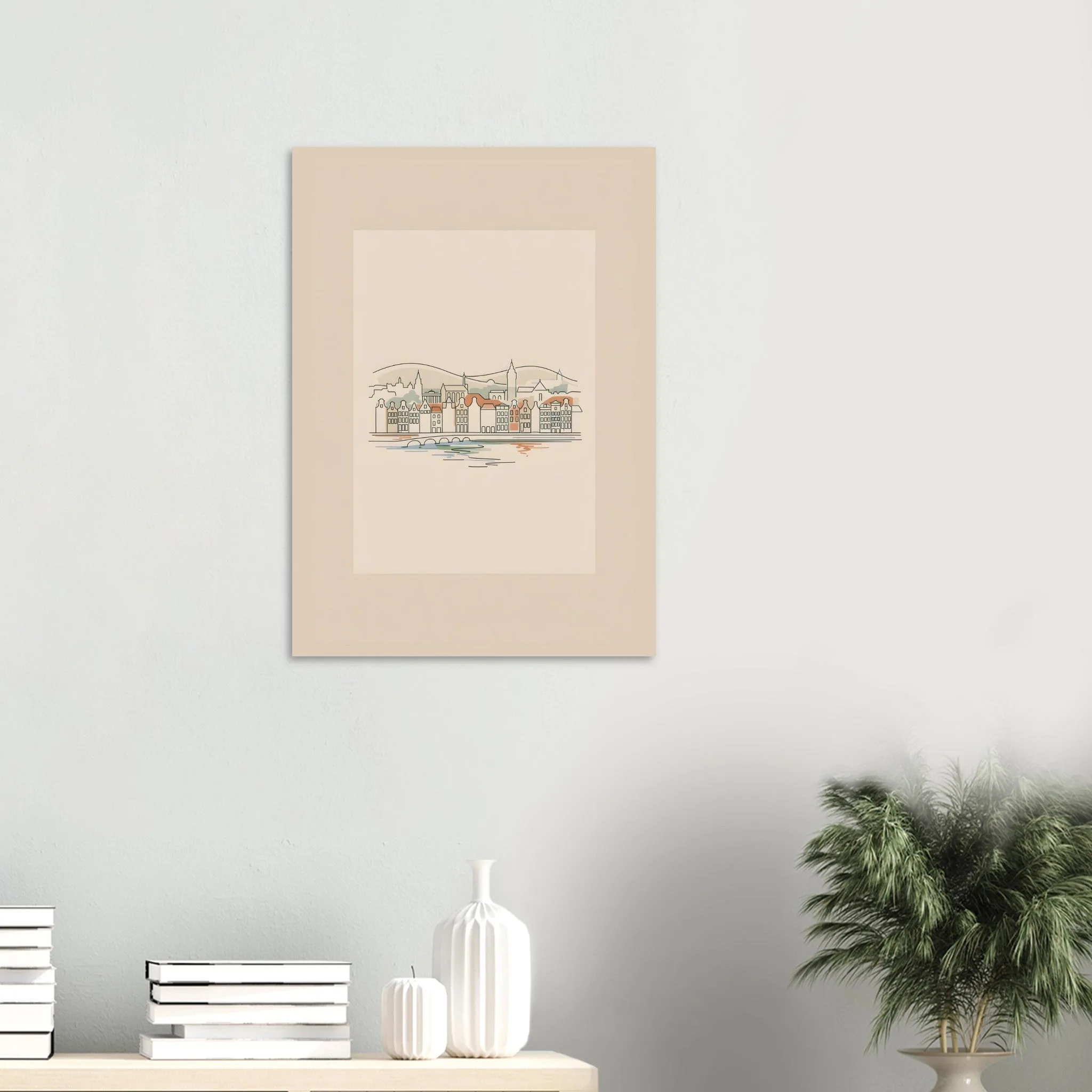 Minimalist line art poster of Utrecht — warm minimalist design, from €19