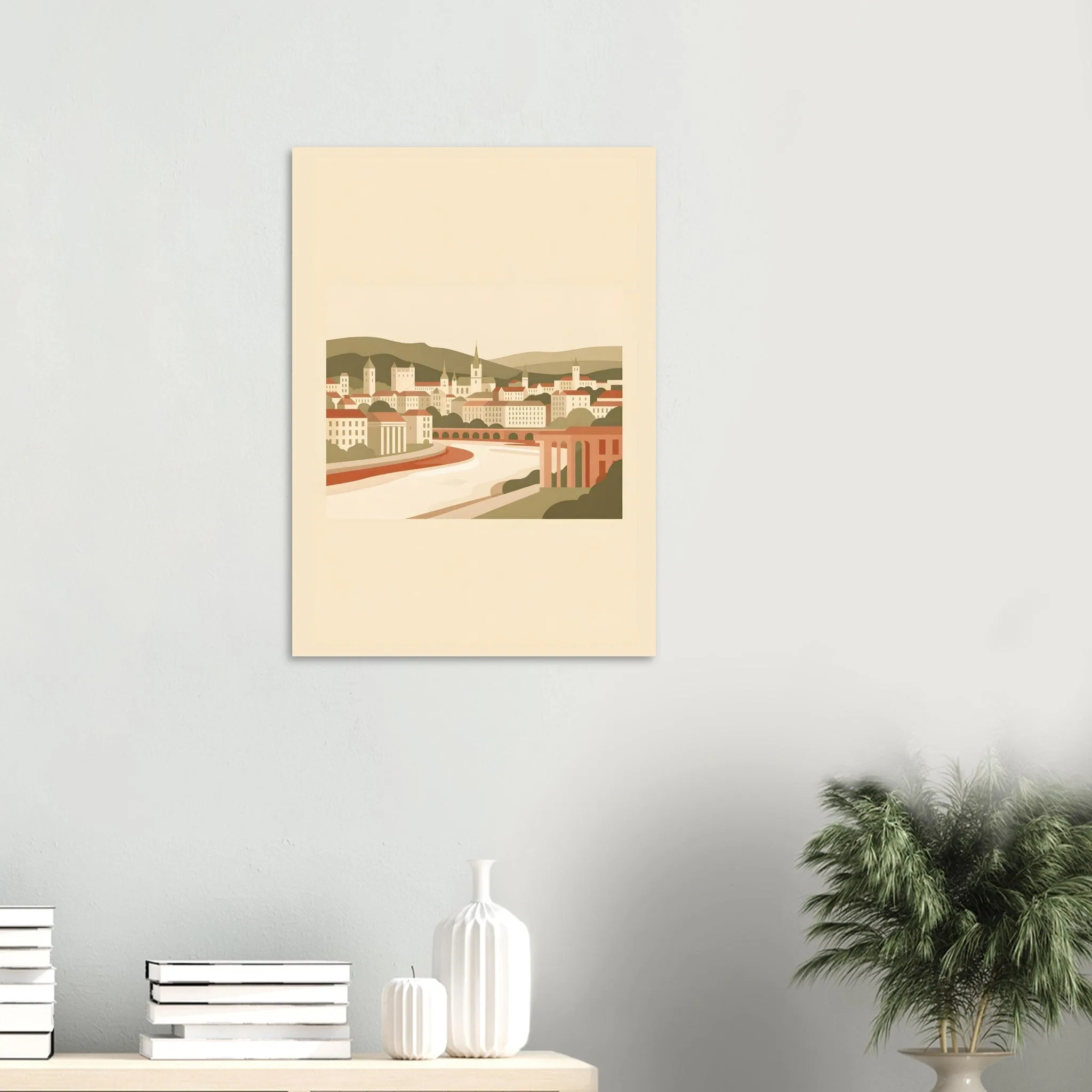 Flat vector illustration poster of Uppsala — warm minimalist design, from €19