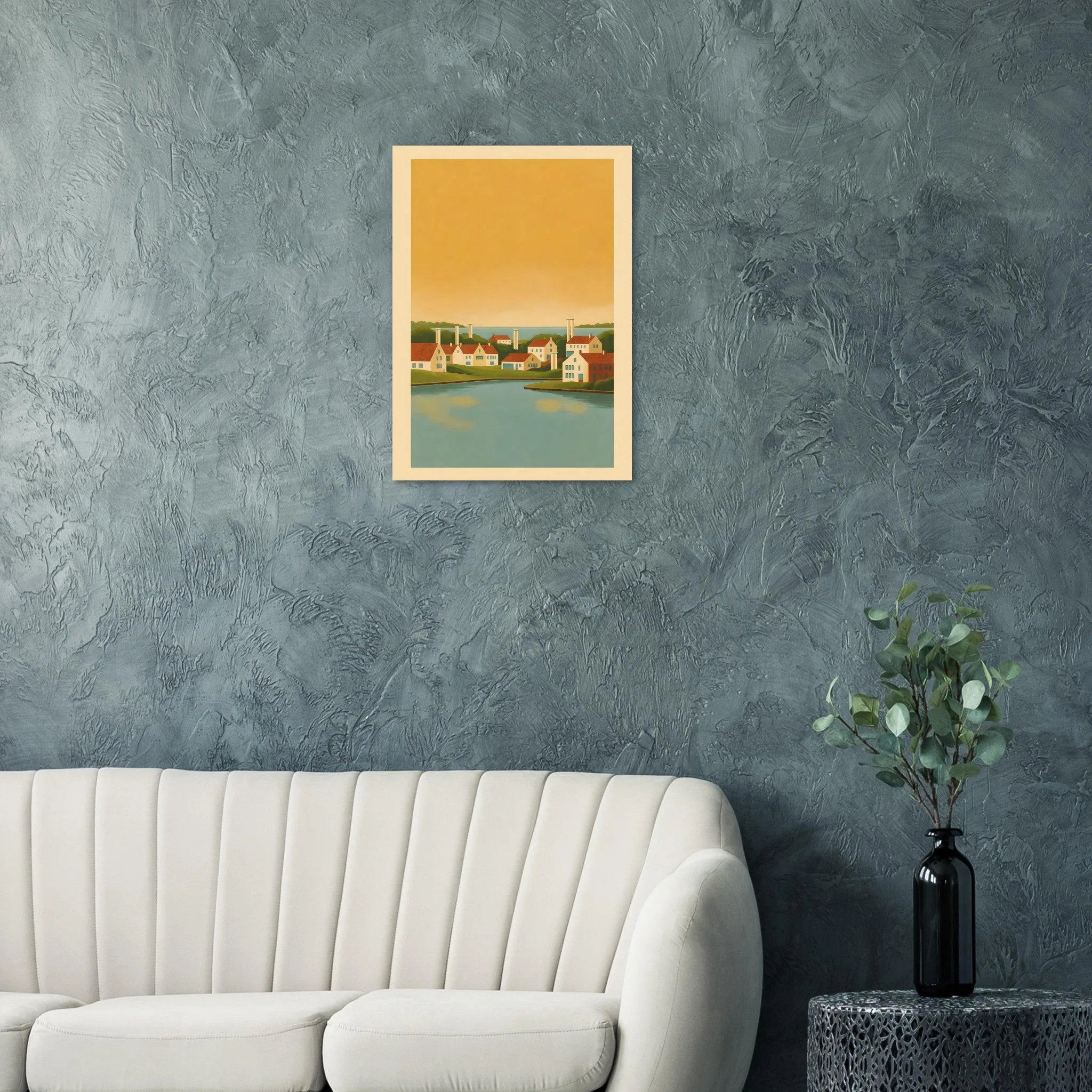 Mid-century modern poster of Apeldoorn — warm minimalist design, from €19